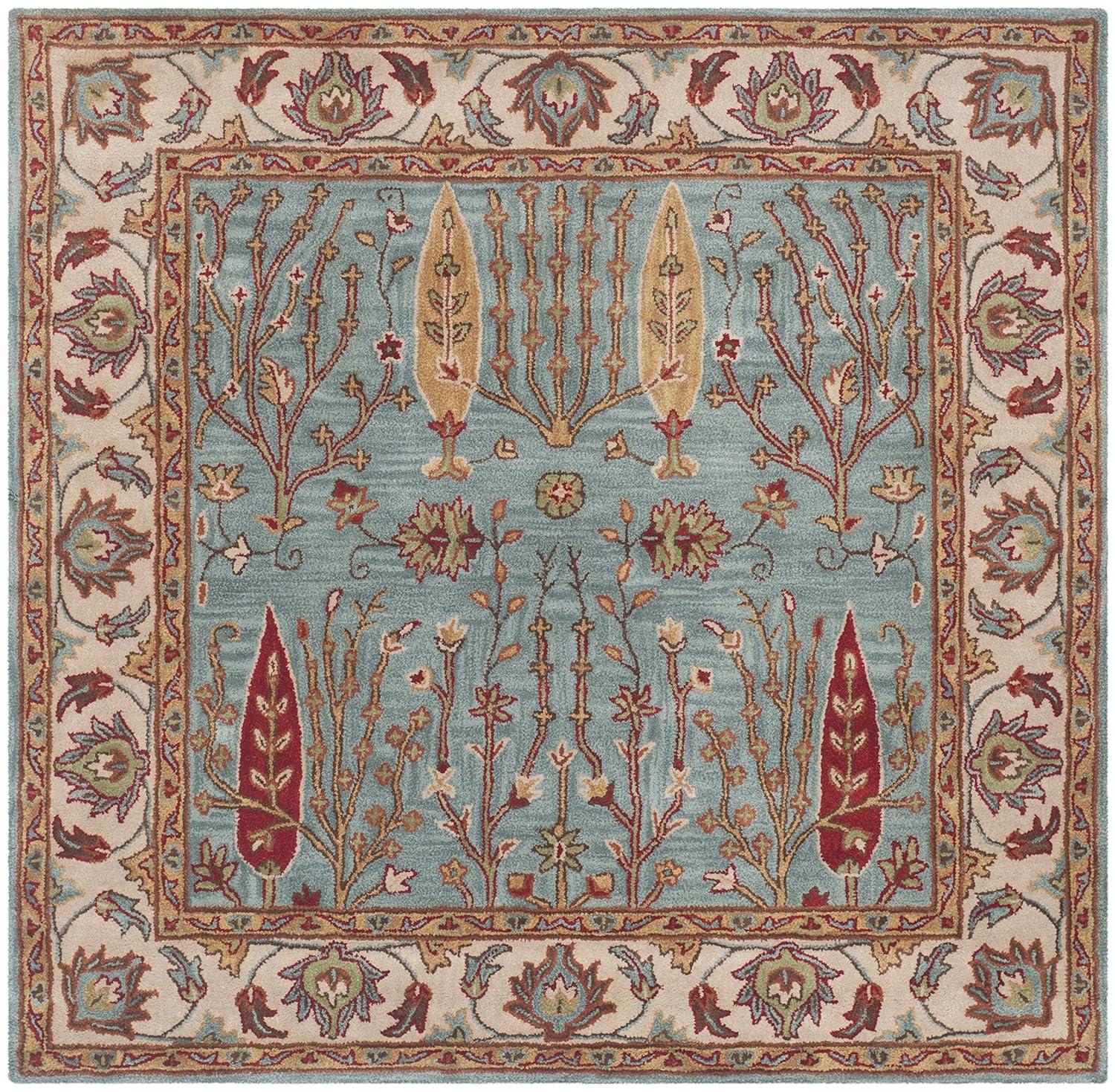 Heritage HG735 Hand Tufted Area Rug - Blue/Ivory - 6'x6' - Safavieh.