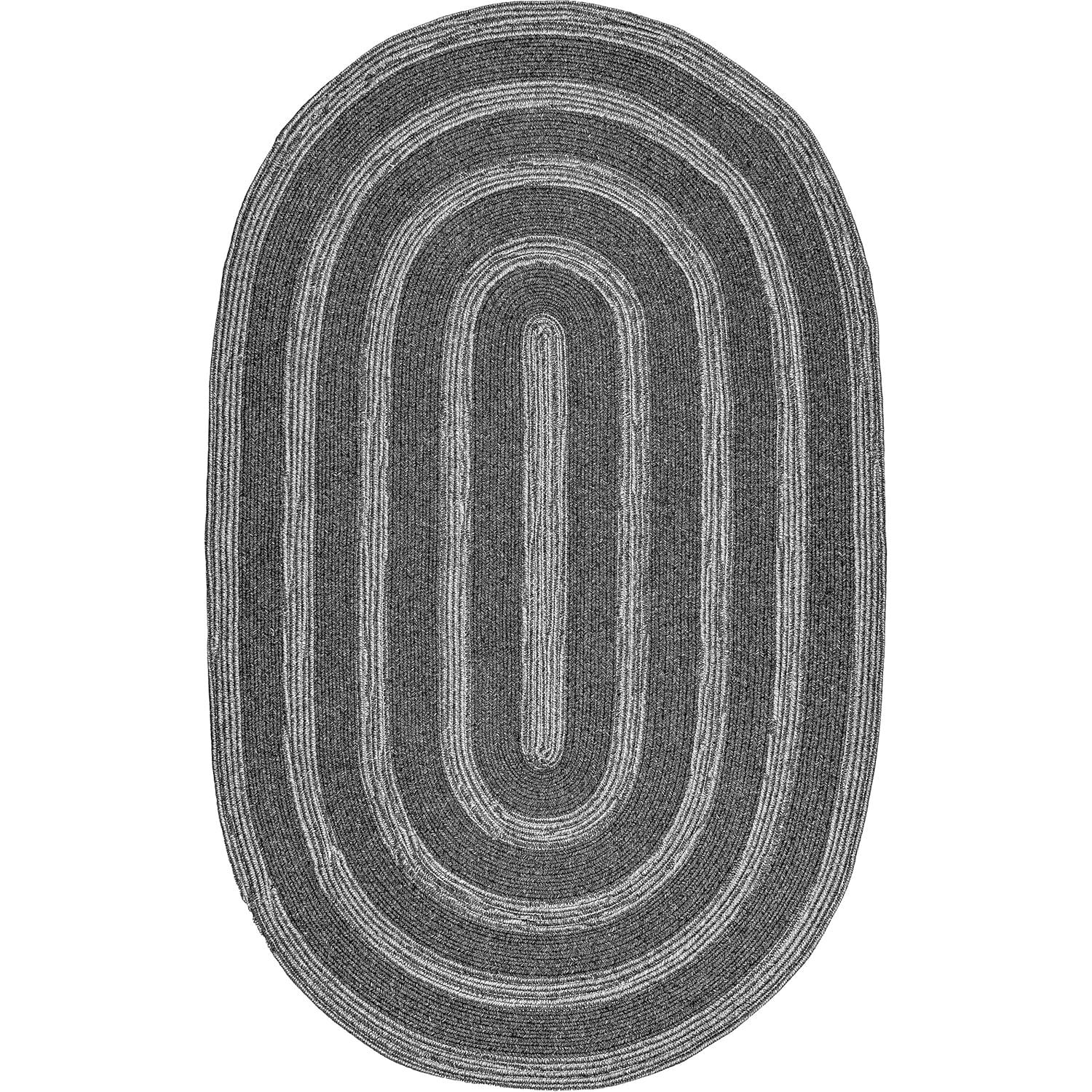 Nuloom Rowan Solid Oval 5x8 Indoor/Outdoor Area Rug for Living Room Patio Deck Front Porch Kitchen, Ivory