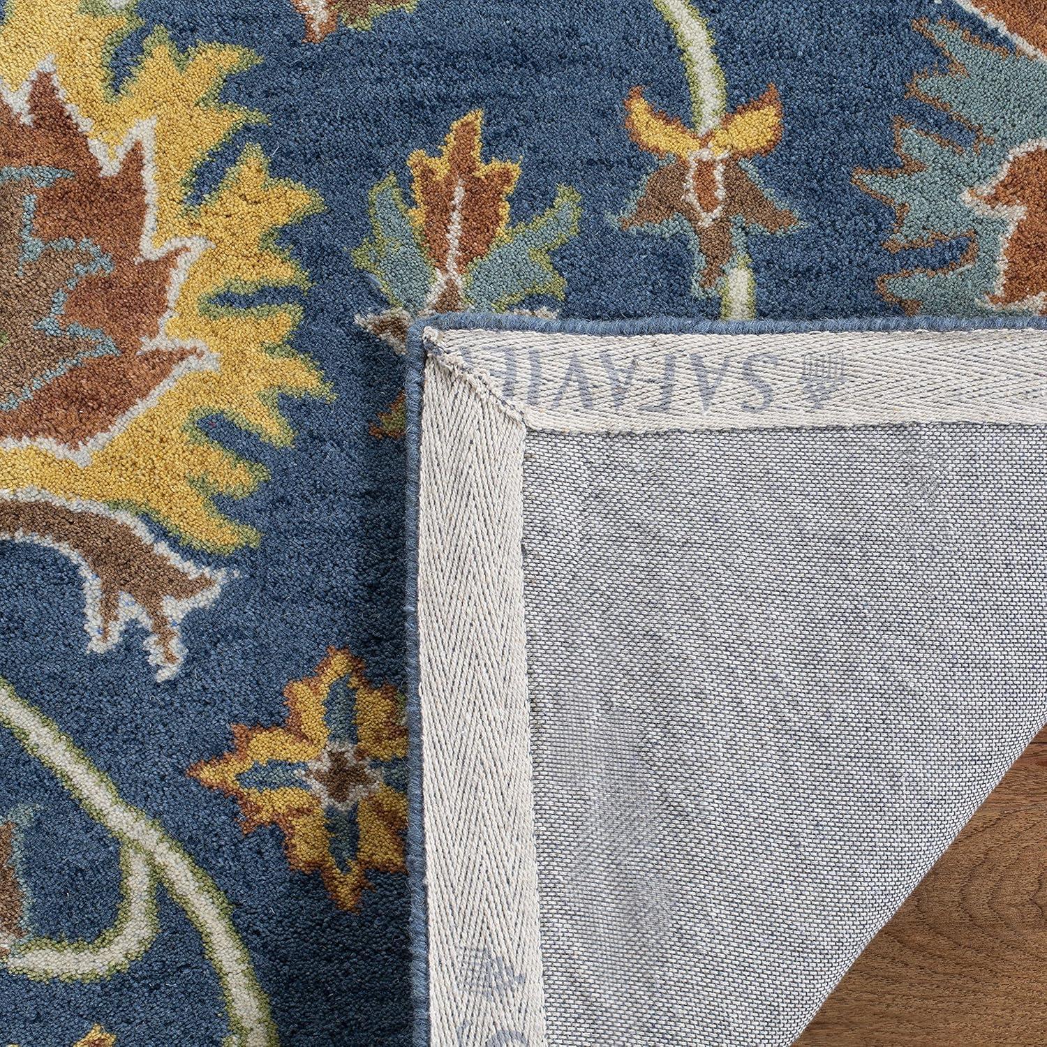 SAFAVIEH Heritage Sharla Floral Wool Area Rug, Navy, 3' x 5'