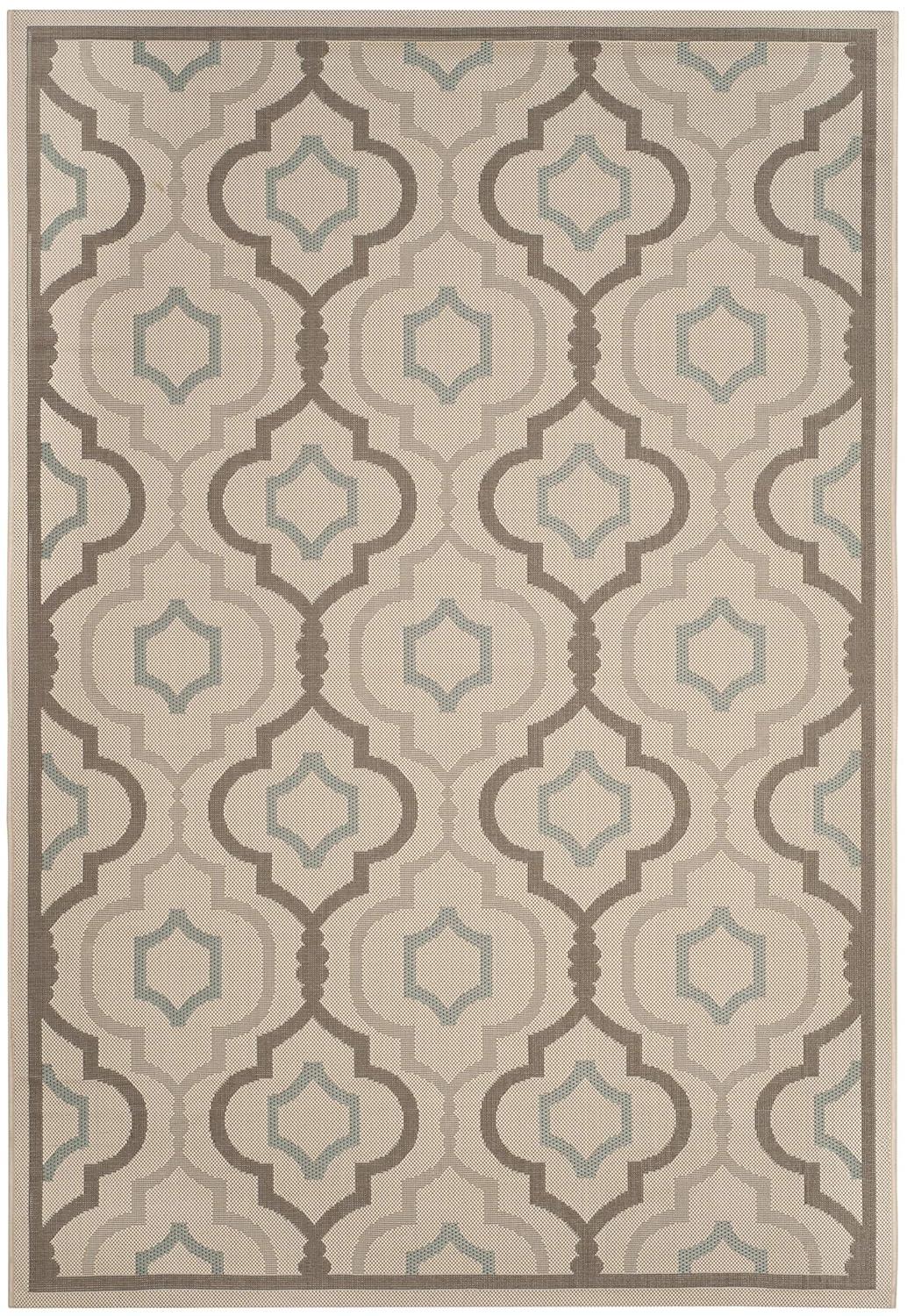 Courtyard CY7938 Power Loomed Indoor and Outdoor Area Rug - Beige/Dark Beig - 5'3"x7'7" - Safavieh