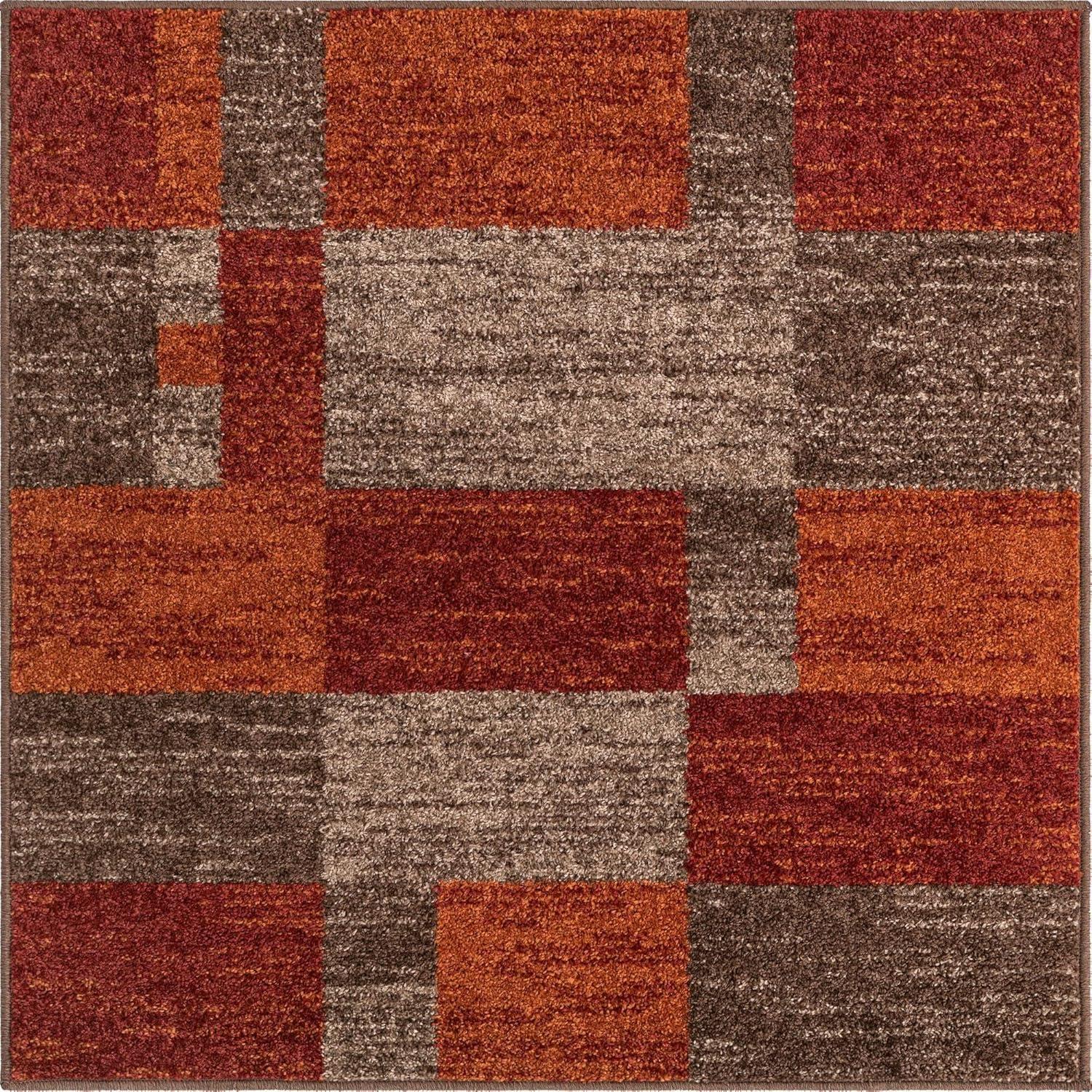 Unique Loom Autumn Collection Area Rug - Providence (4' Square Multi/Beige)