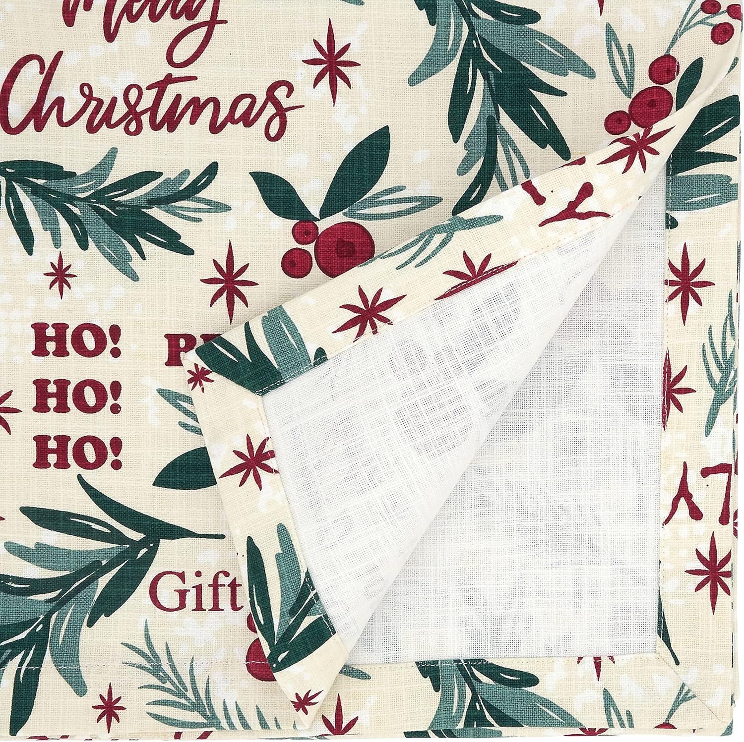 Saro Lifestyle Holly Christmas Design Table Runner