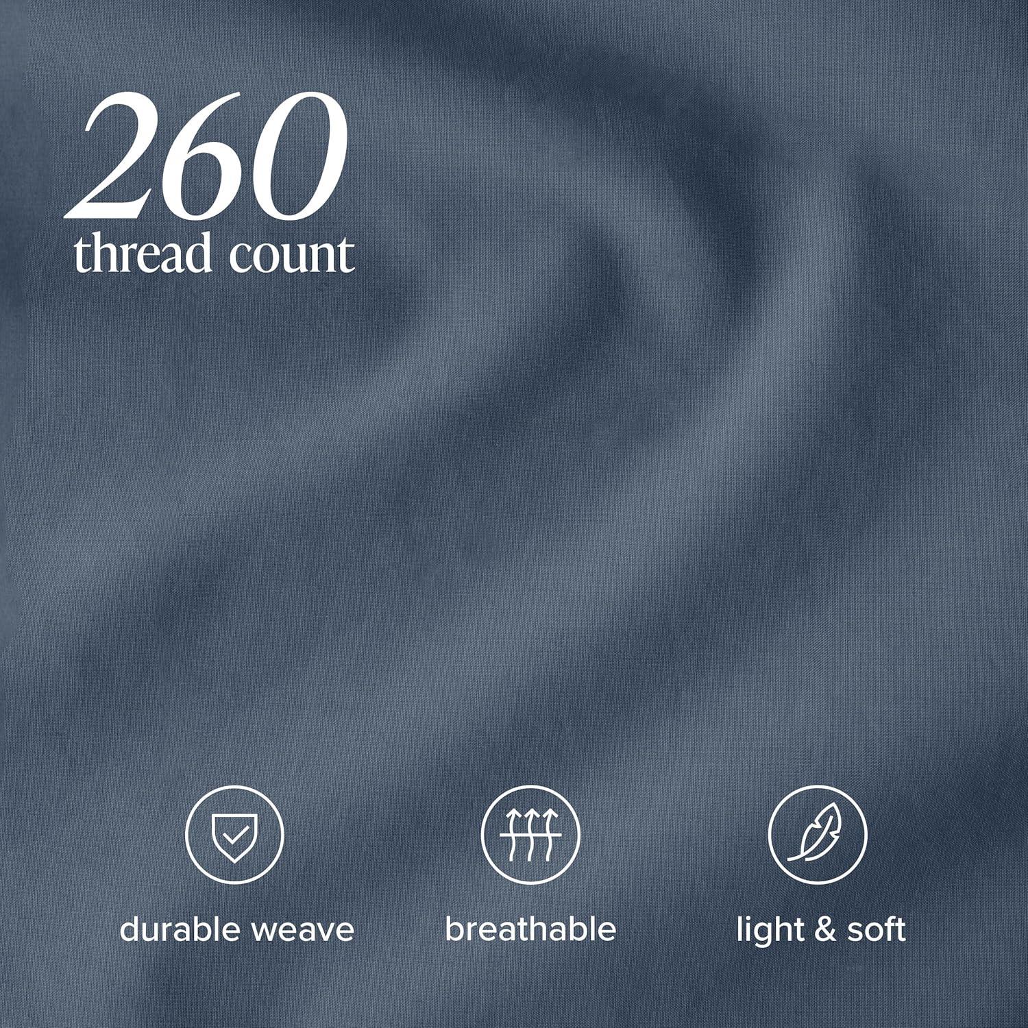 Bare Home 260 Thread Count Organic Cotton Percale Fitted Sheet