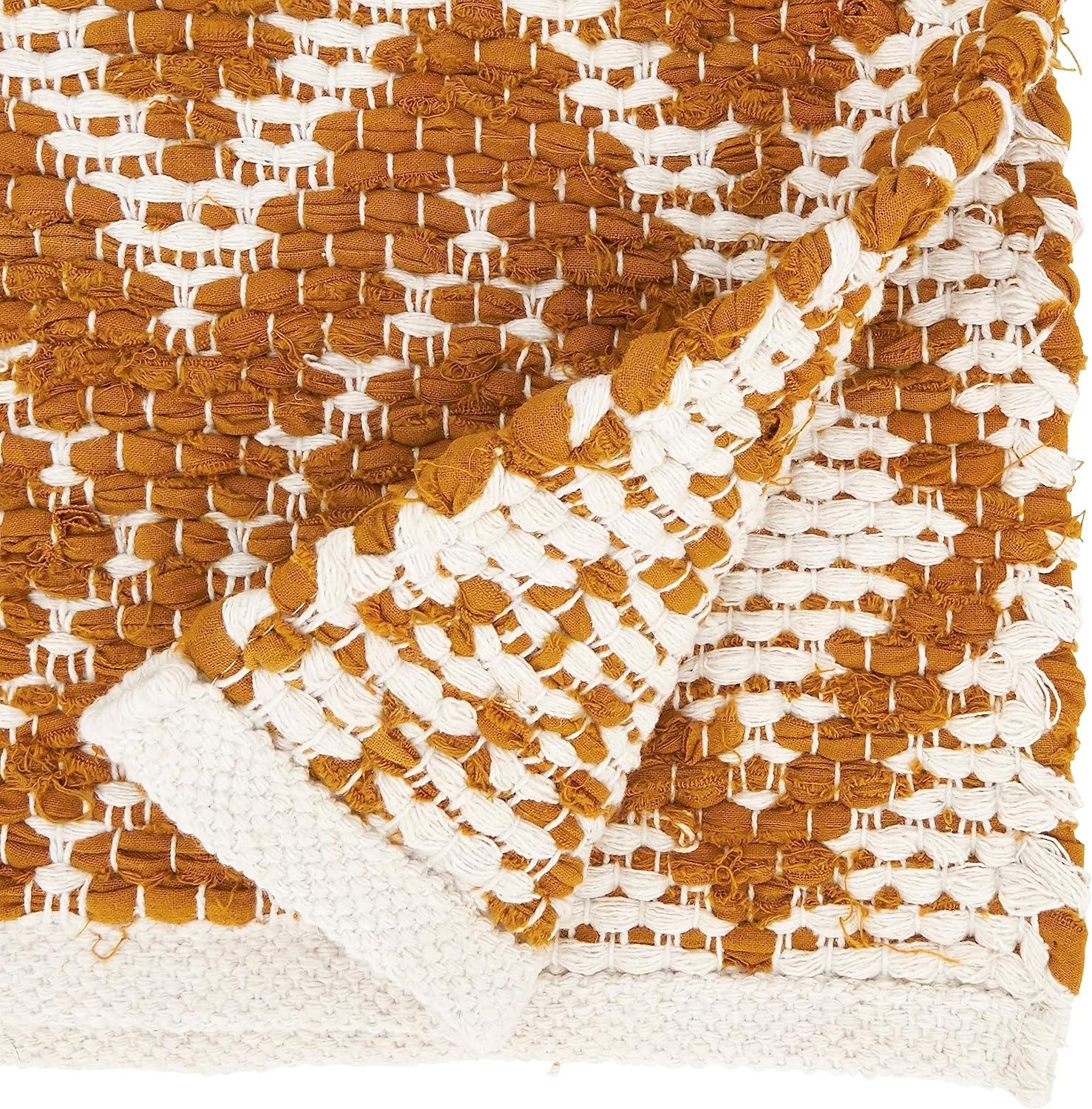 Saro Diamond Weave Chindi Table Runner