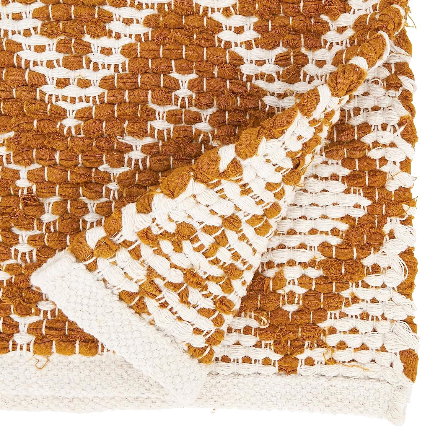 Saro Diamond Weave Chindi Table Runner