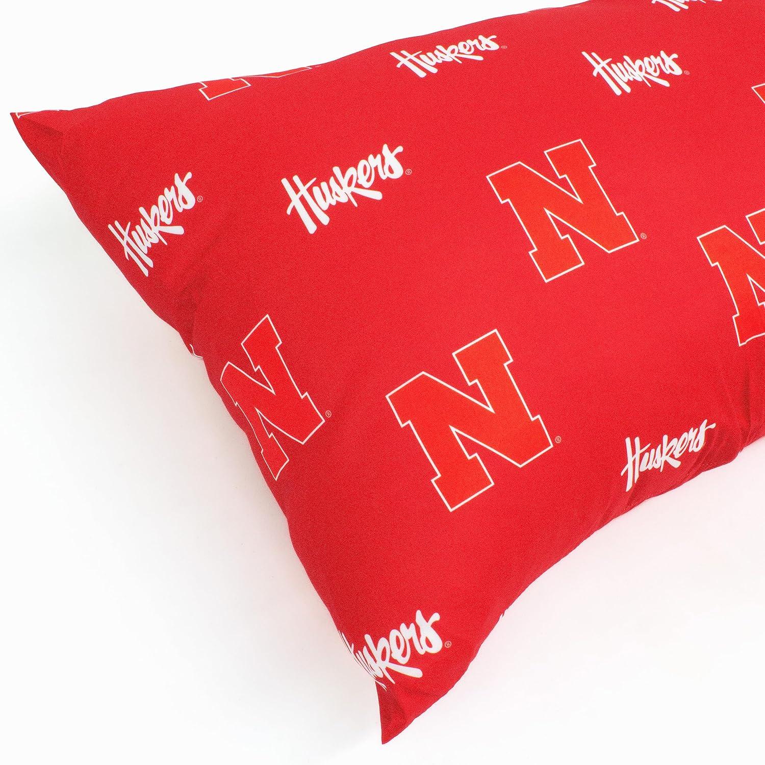 Nebraska Cornhuskers Red Cotton Polyester Body Pillowcase