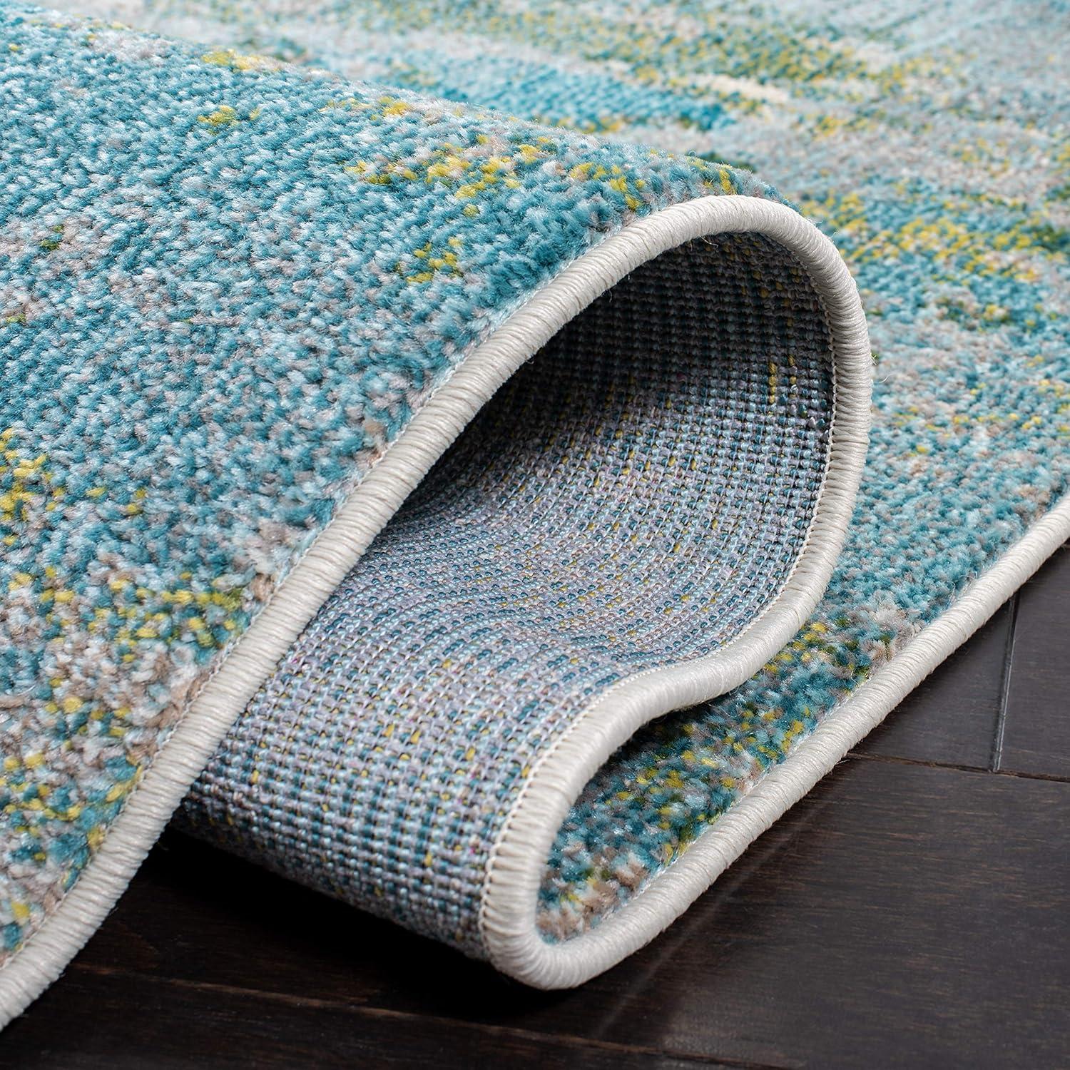 Madison MAD440 Power Loomed Area Rug - Light Blue/Green - 8'x8' - Safavieh.