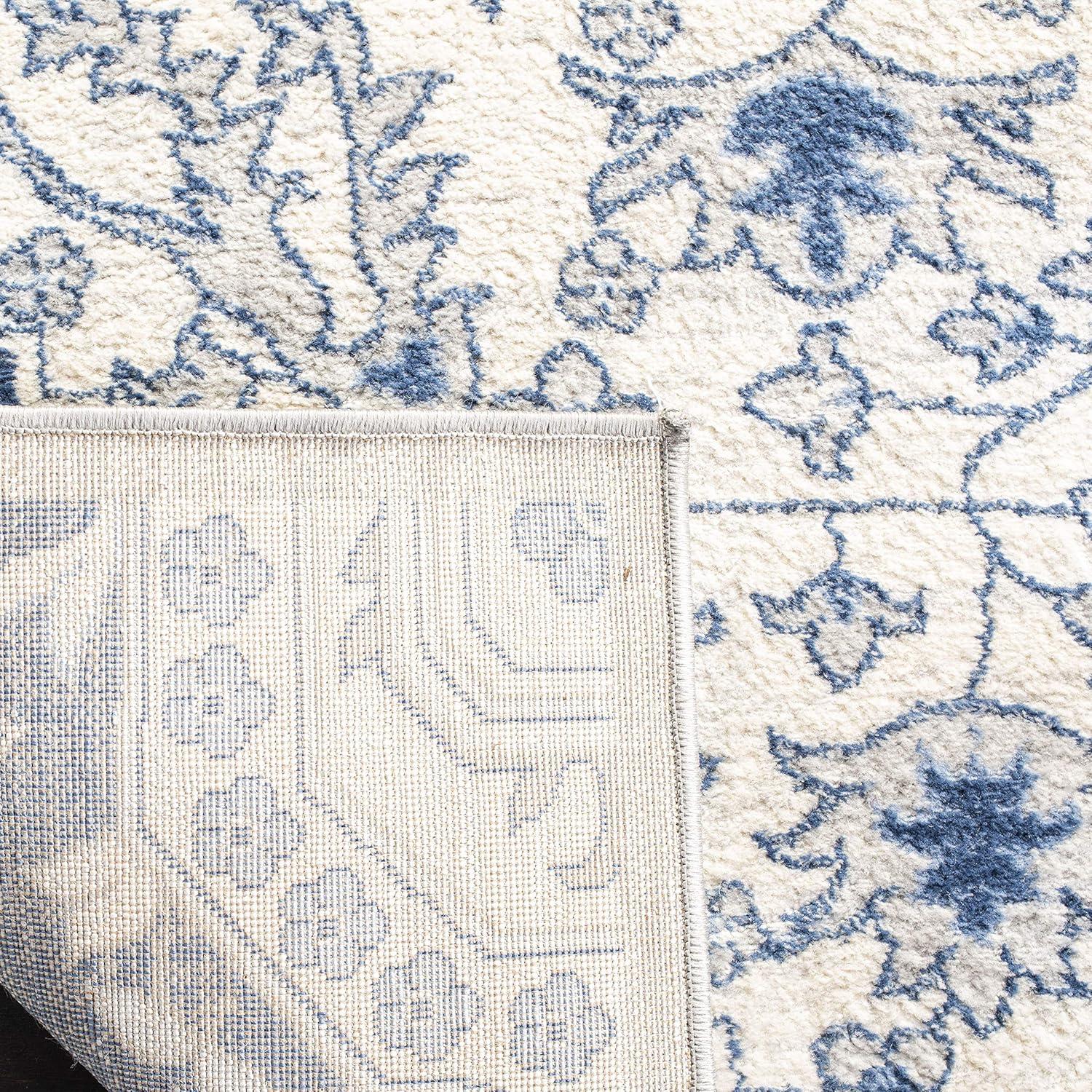 Brentwood BNT816 Power Loomed Indoor Area Rug - Cream/Blue - 4'x6' - Safavieh
