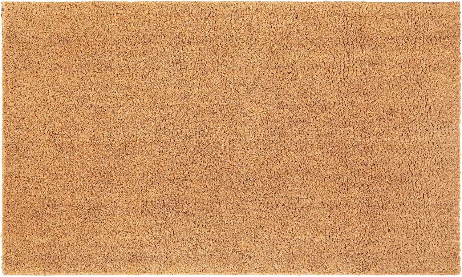 Flash Furniture Harbold 18" x 30" Indoor/Outdoor Solid Natural Coir Doormat with Non-Slip Backing in Natural