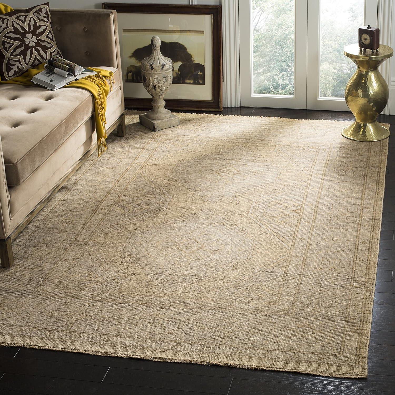 Izmir IZM180 Hand Knotted Area Rug - Gold/Grey - 6'x9' - Safavieh