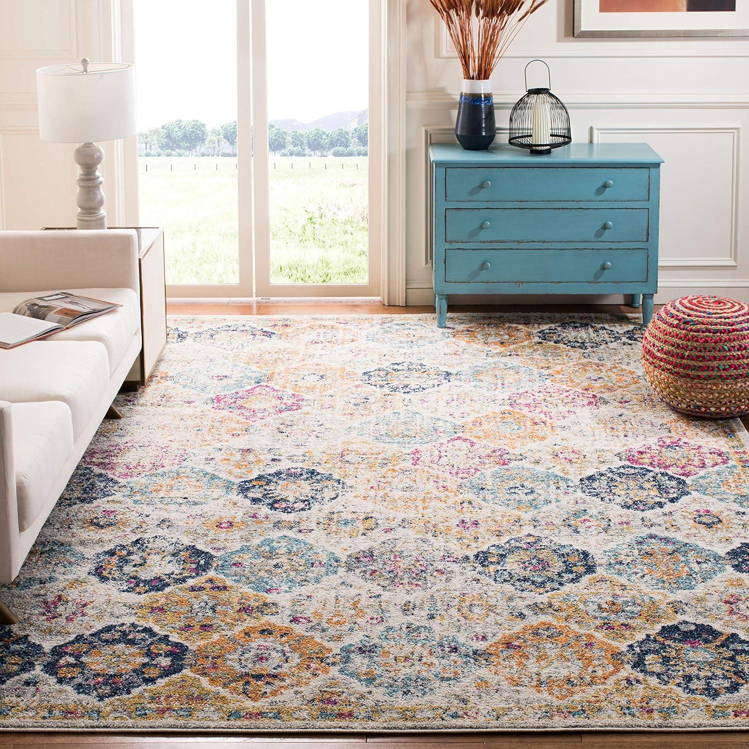 Madison MAD611 Power Loomed Indoor Area Rug - Cream/Multi - 10'x14' - Safavieh