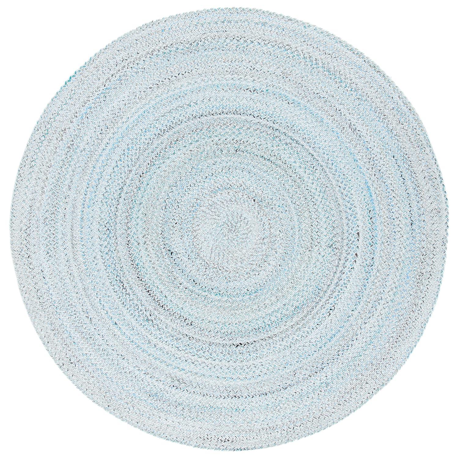 Braided BRD851 Hand Braided Area Rug - Blue/Grey - 6' Round - Safavieh.