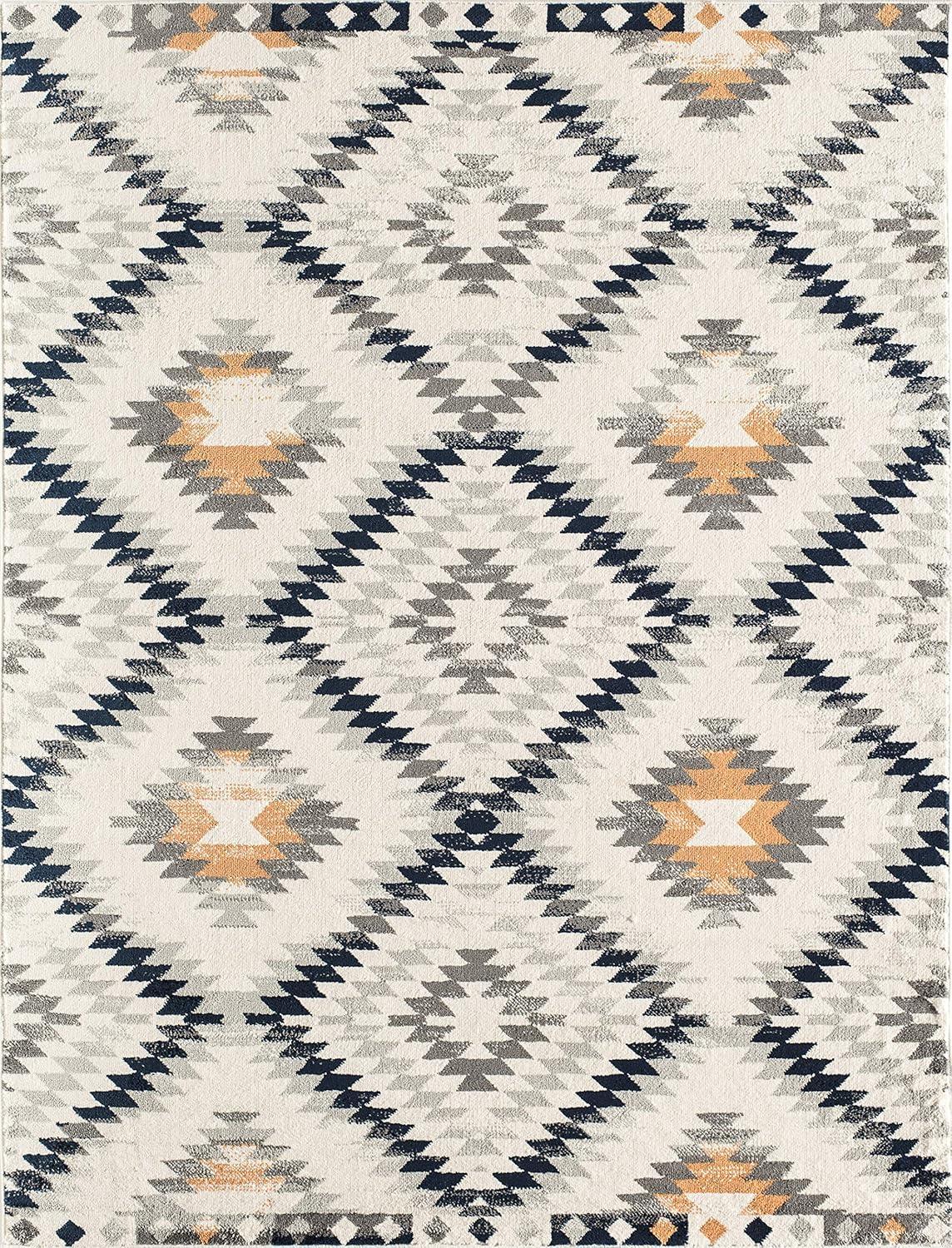 Rugs America Soleil BR30A Kilim Gold ivory Area Rug for Dining Room Rug Neutral Rug Living Room Rug Kitchen, 4'x6'
