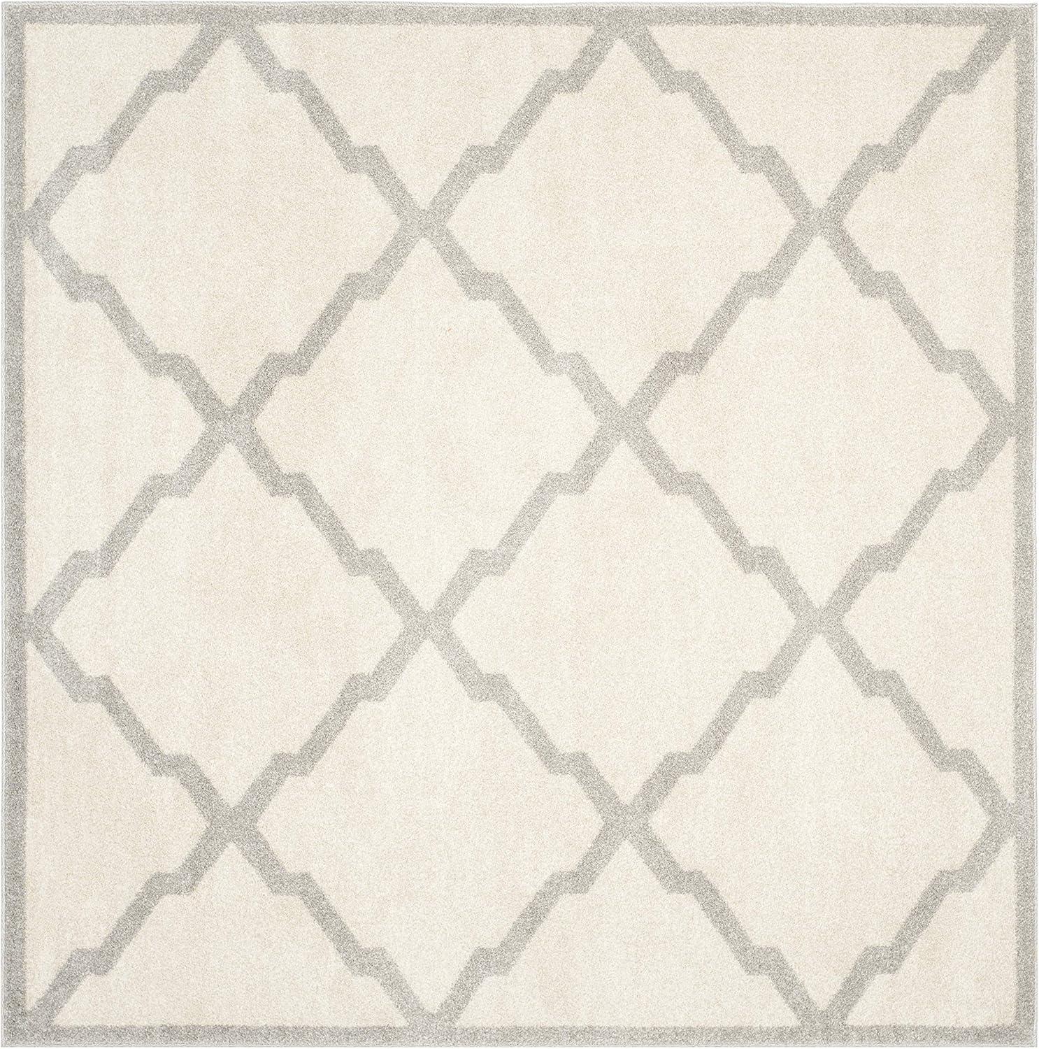 Amherst AMT421 Power Loomed Indoor Area Rug - Beige/Light Grey - 7'x7' - Safavieh