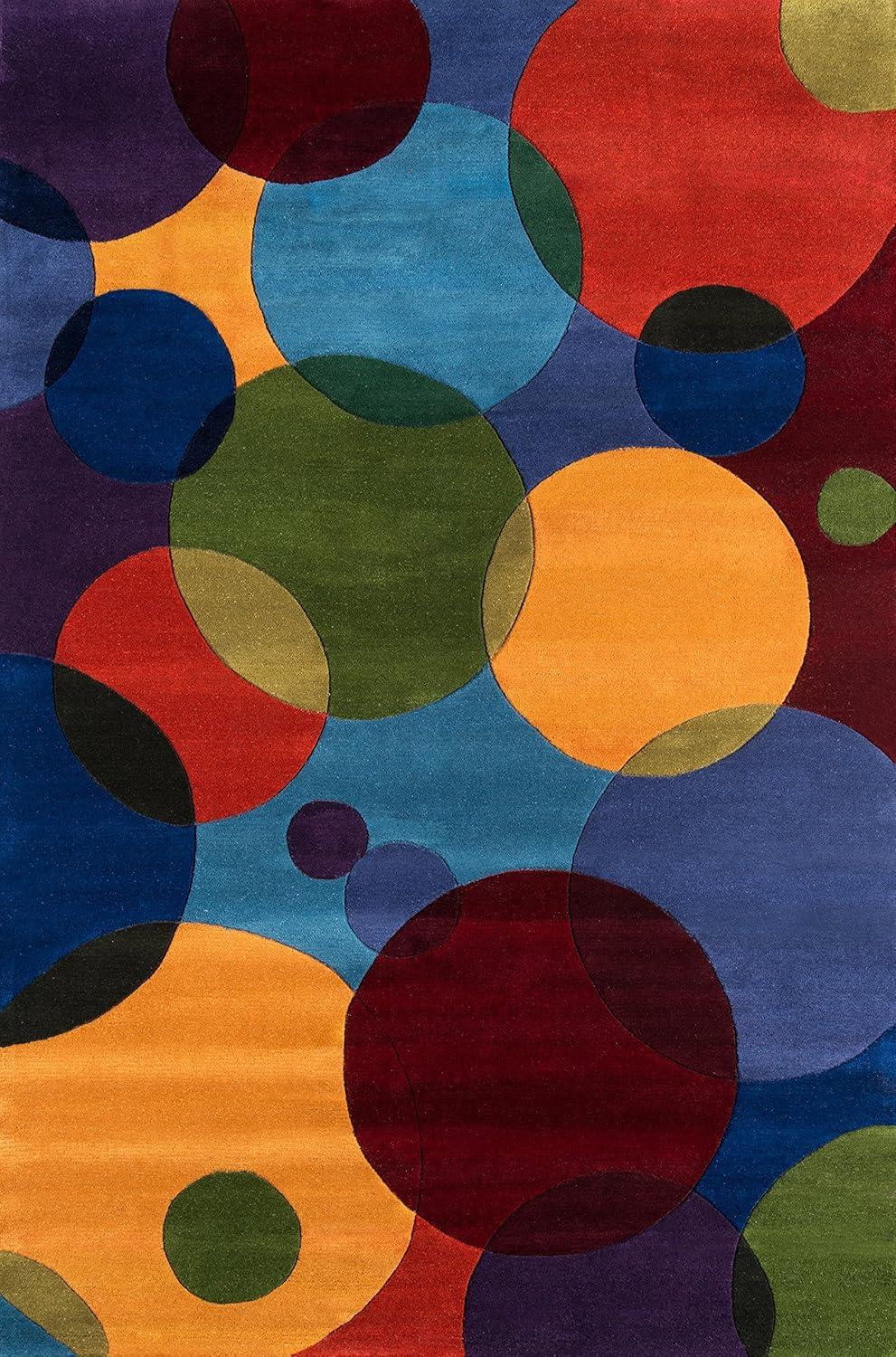 Beucher Abstract Handmade Tufted Wool Blue/Red/Green/Yellow Area Rug