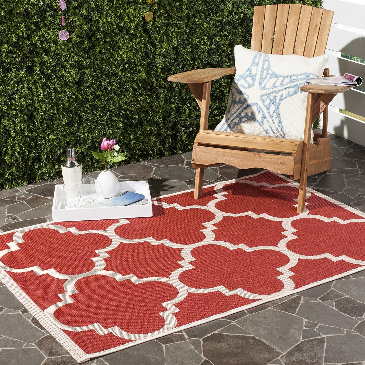 Courtyard CY6243 Power Loomed Indoor and Outdoor Accent Rug - Red - 2'7"x5' - Safavieh