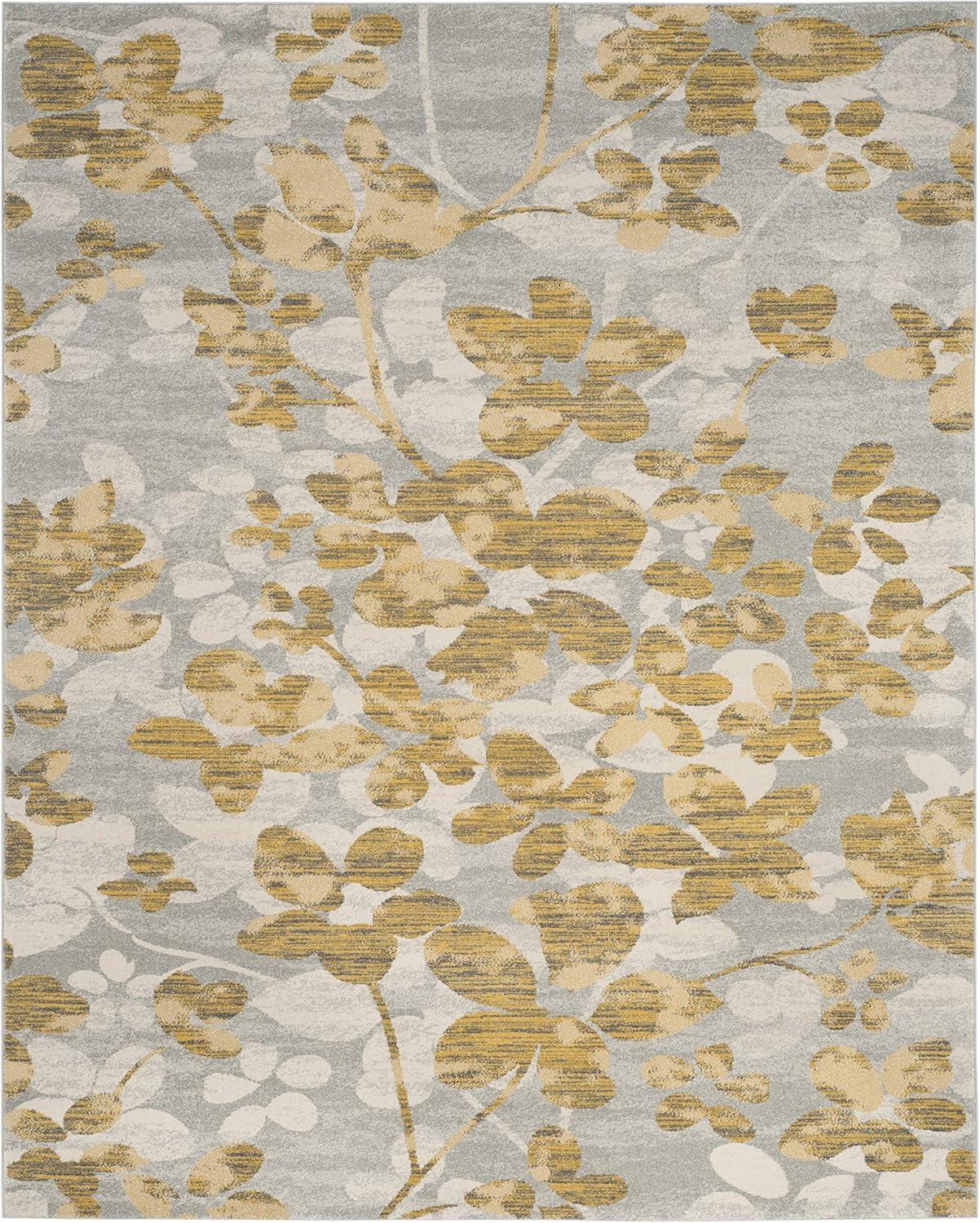 SAFAVIEH Evoke Pavel Floral Area Rug, Grey/Gold, 9' x 12'