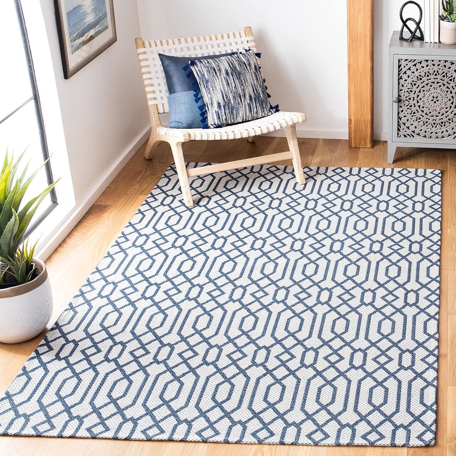 Augustine AGT421 Power Loomed Area Rug - Navy/Light Grey - 8'x10' - Safavieh.