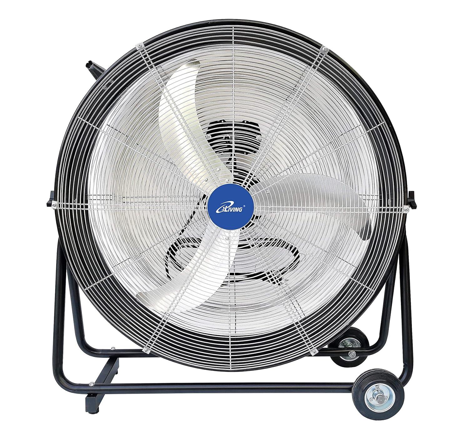 iLIVING 30 Inches High Velocity Drum Fan Industrial, Commercial, (Residential) Air Circulator for Garage, Shop, Patio, Barn, Greenhouse, Speed Control 8300CFM, UL Listed