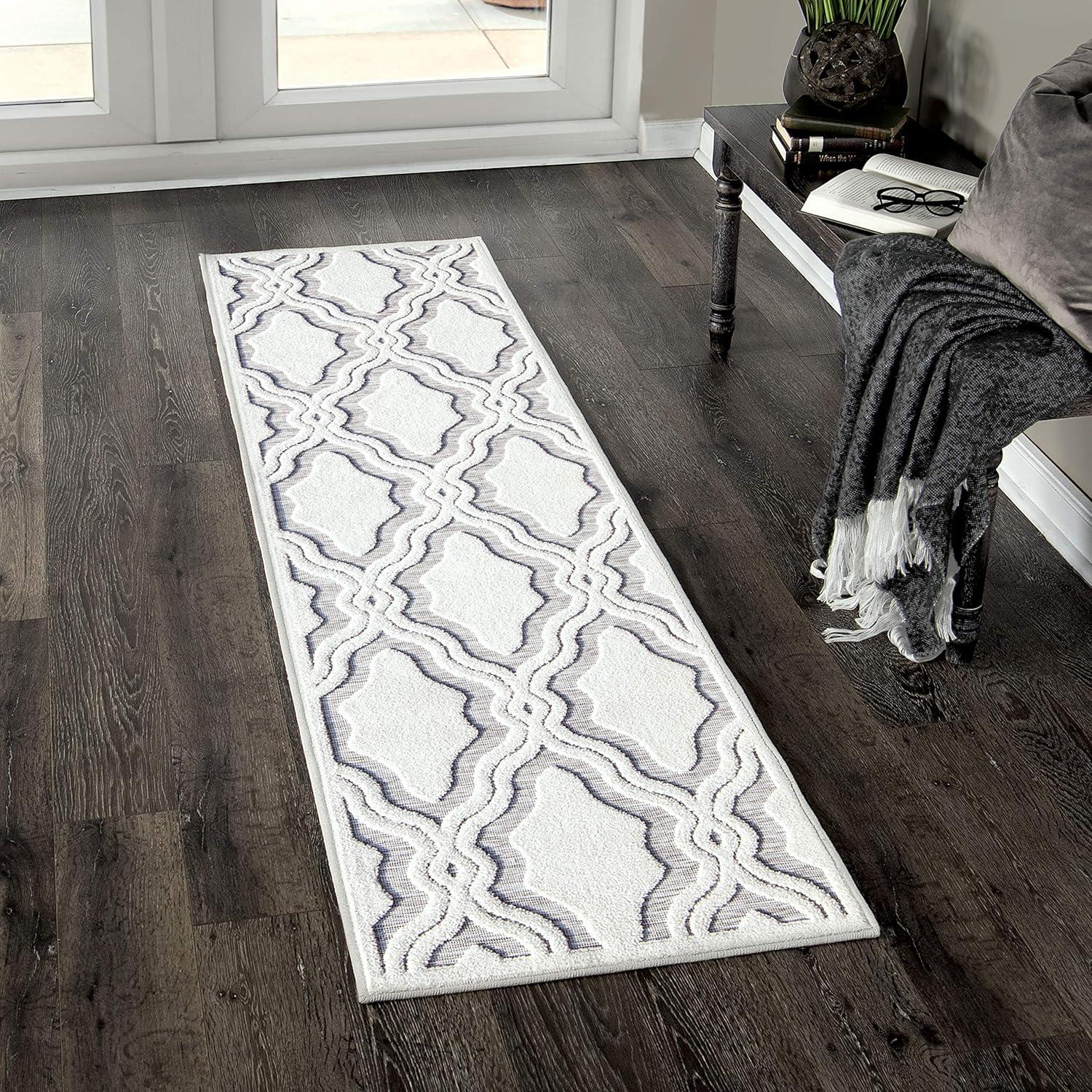 My Texas House Cotton Blossom Natural Gray High Low Indoor Outdoor Rug