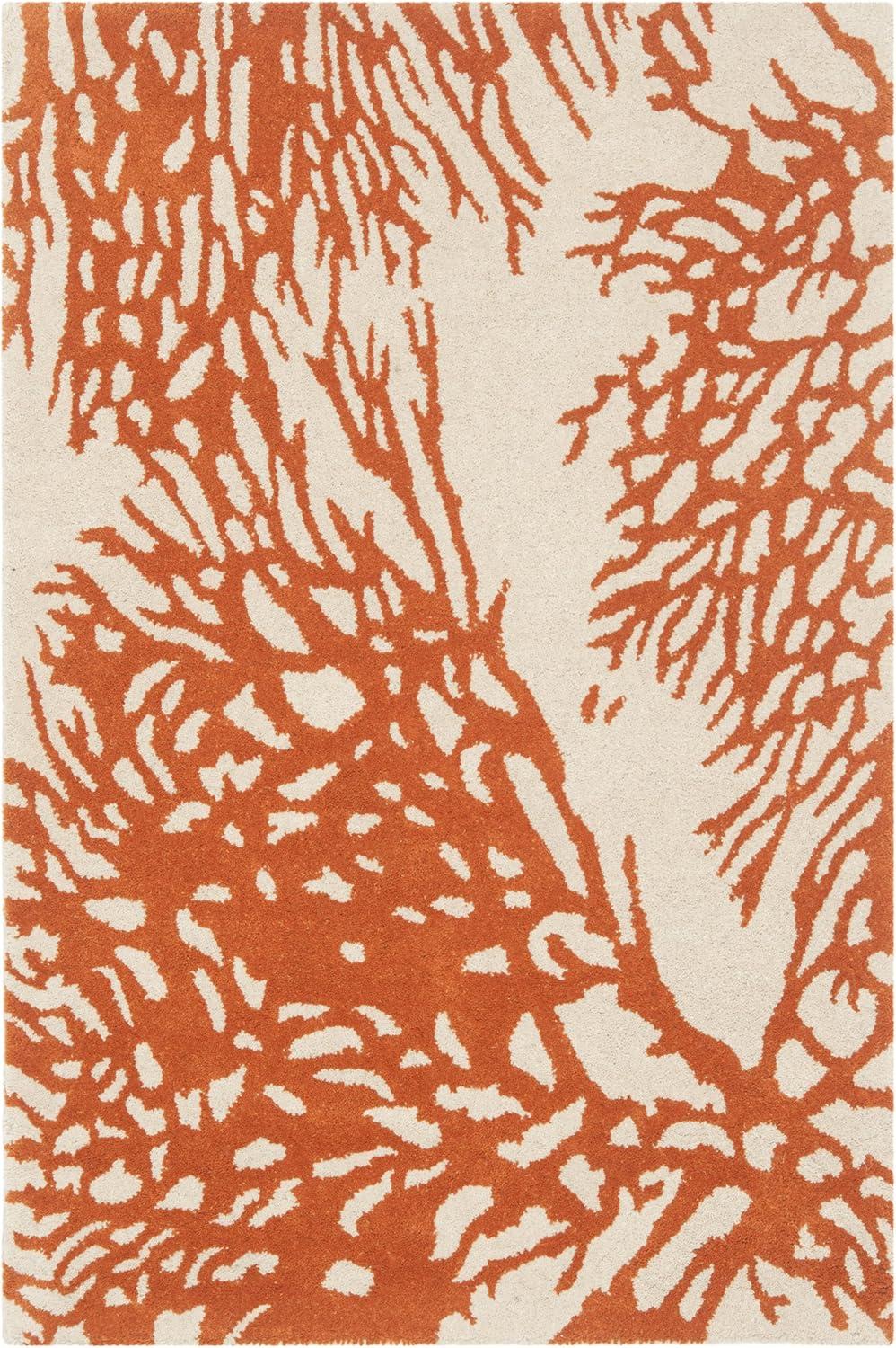 SAFAVIEH Bella Pascal Floral Coral Wool Area Rug, Beige/Terracotta, 2' x 3'