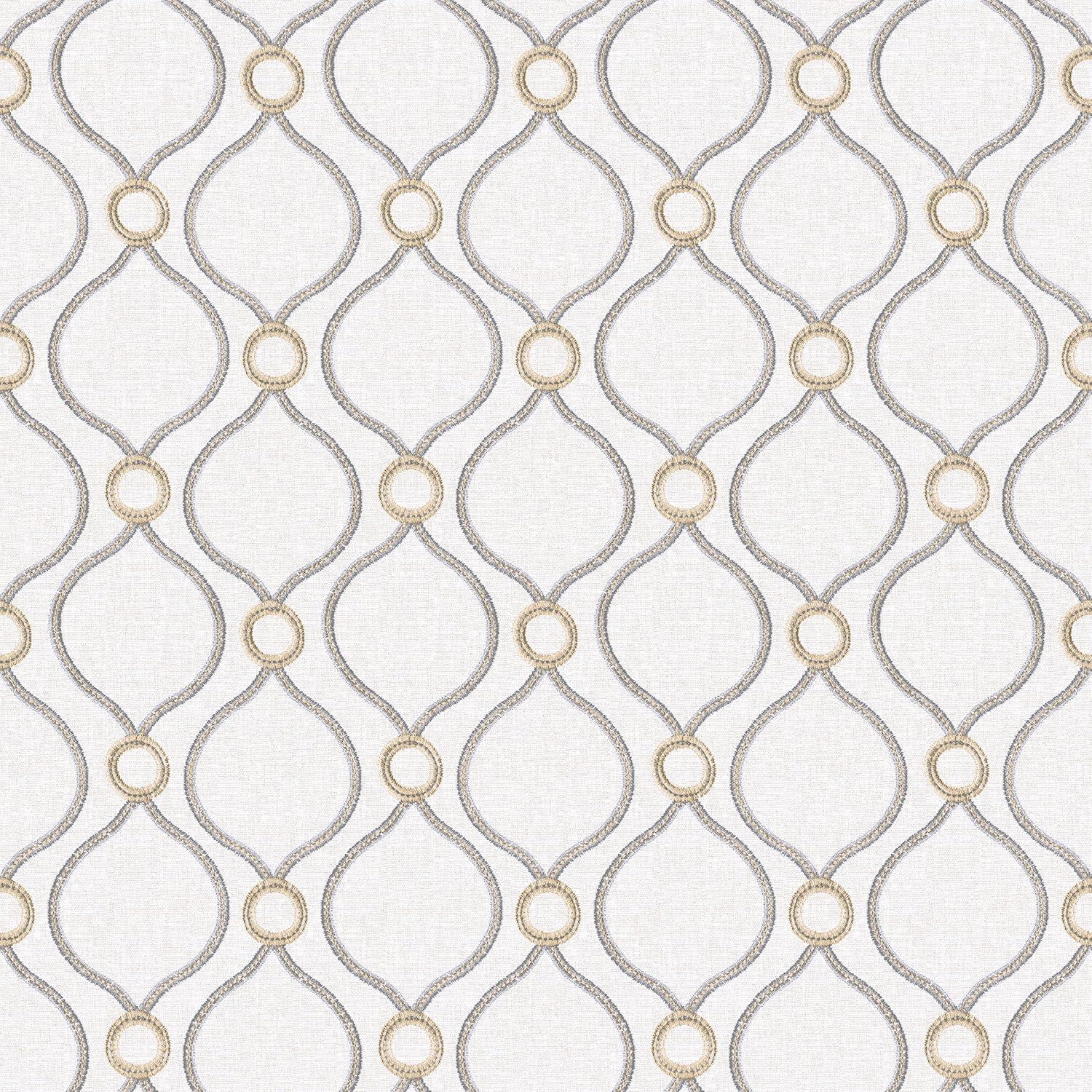 Surface Style - Peel and Stick Wallpaper, Geometric Wallpaper for Bedroom, Powder Room, Kitchen, Self Adhesive, Vinyl, 30.75 Sq Ft Coverage (Curveball Collection, Platinum)