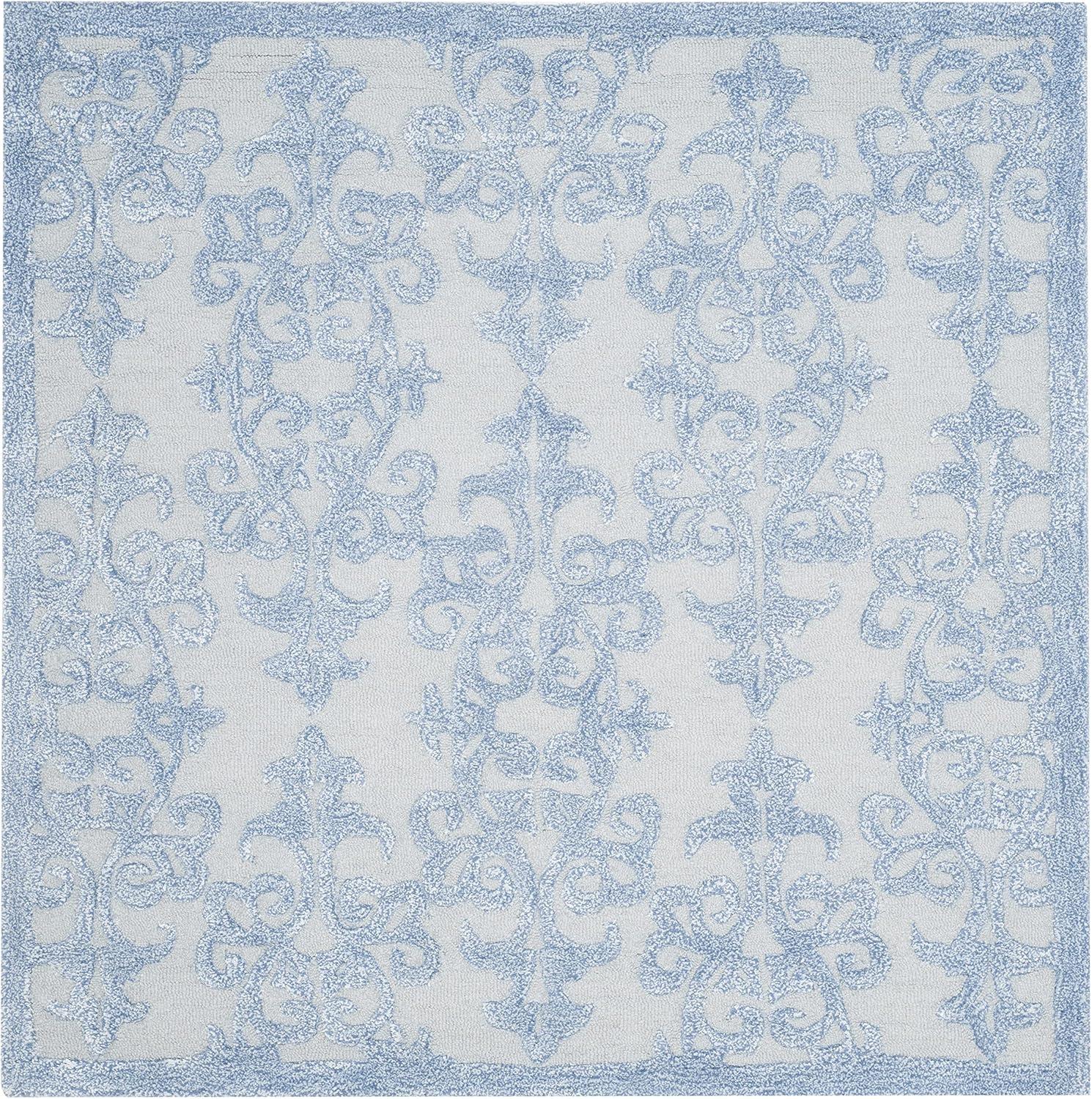 Bella BEL127 Hand Tufted Area Rug - Blue - 5'x5' - Safavieh.