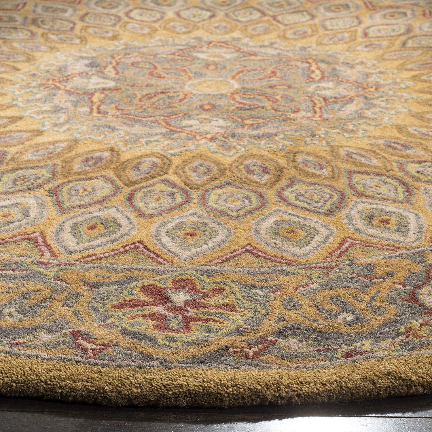 Heritage HG914 Hand Tufted Area Rug - Light Brown/Grey - 3'6" round - Safavieh.