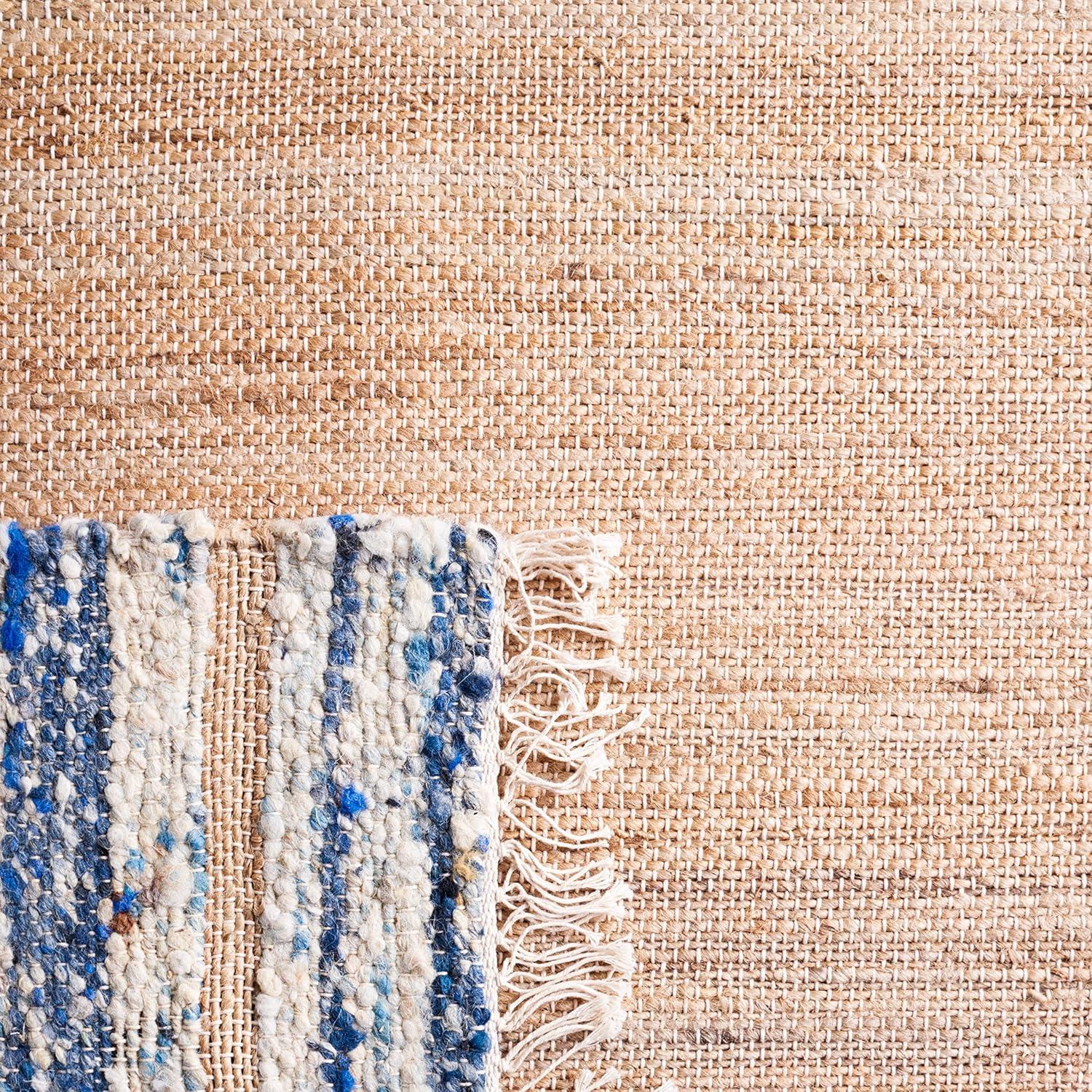 Natura NAT871 Hand Woven Area Rug - Natural/Navy - 3'x5' - Safavieh.