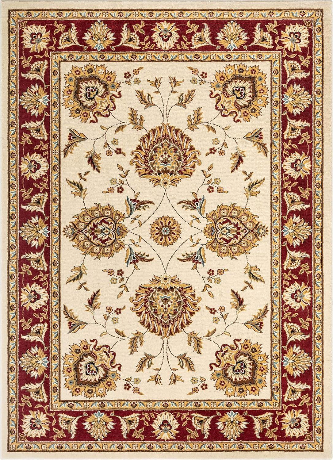 Well Woven Sultan Sarouk Oriental Persian Floral Formal Traditional Modern Classic Thick Soft Area Rug