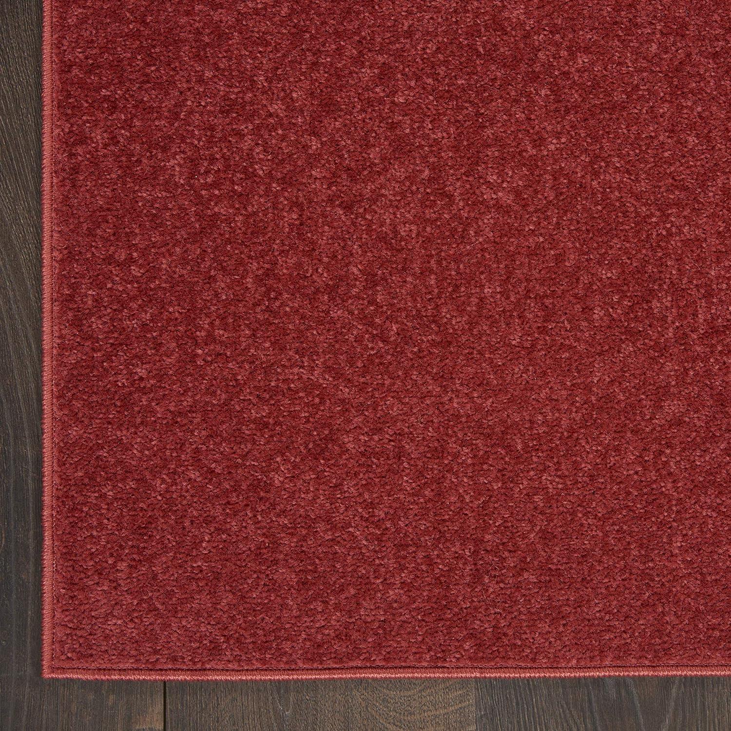 Brick Red Essentials 5' Square Indoor/Outdoor Easy-Care Rug