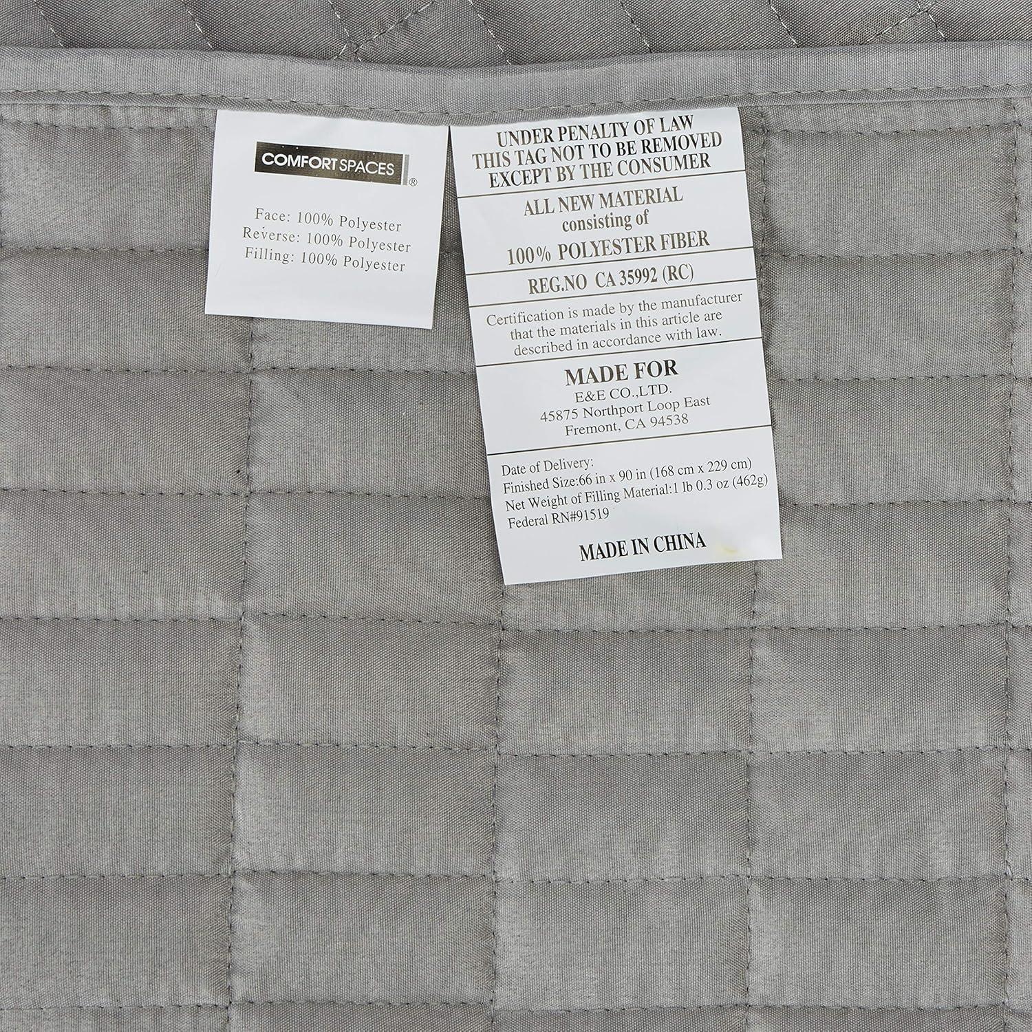 Gray Twin Reversible Microfiber Quilt Set