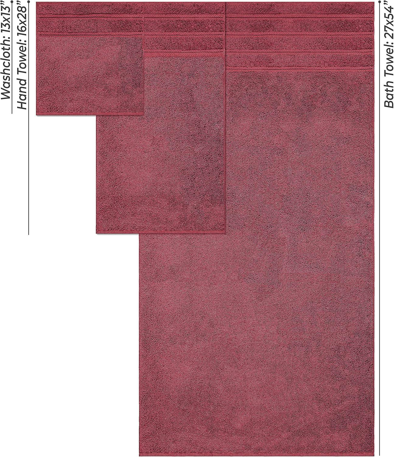 American Soft Linen 6 Piece Towel Set, 100% Cotton Bath Towels for Bathroom, Bordeaux Red
