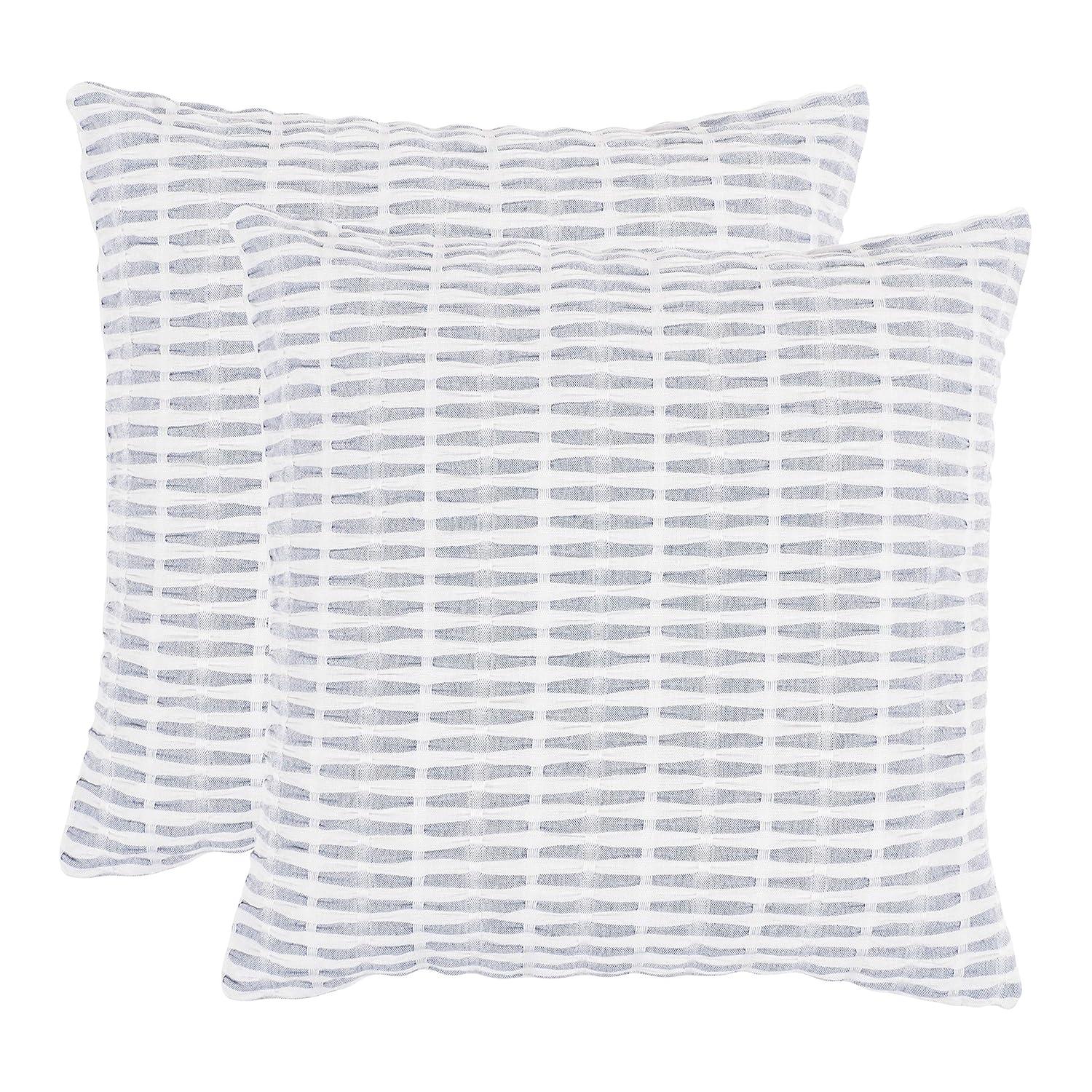 KAF Home Pleated Please Striped Cotton Pillow Cover (Set of 2)