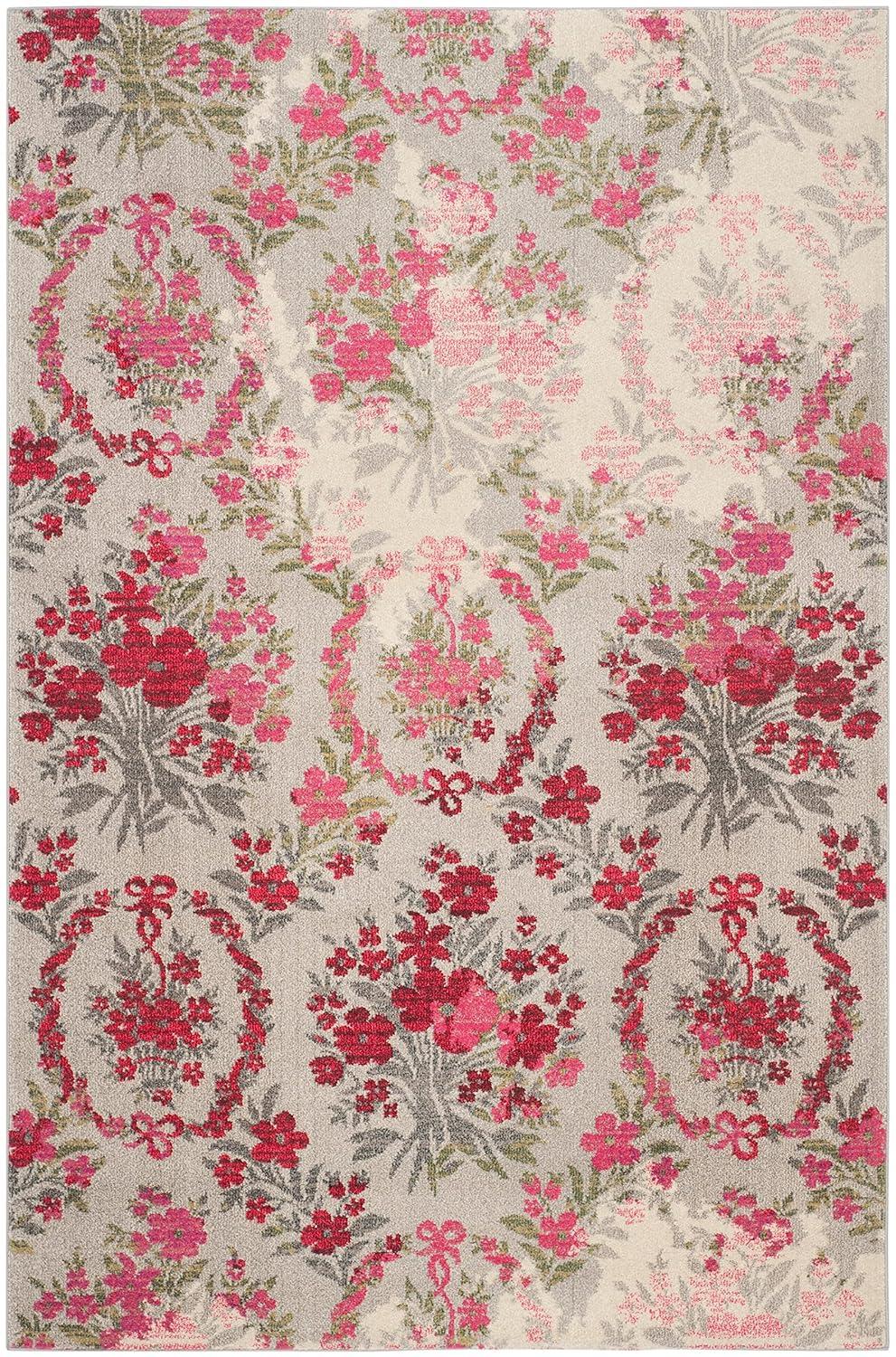 Monaco MNC205 Power Loomed Indoor Area Rug - Ivory/Pink - 6'7"x9'2" - Safavieh.