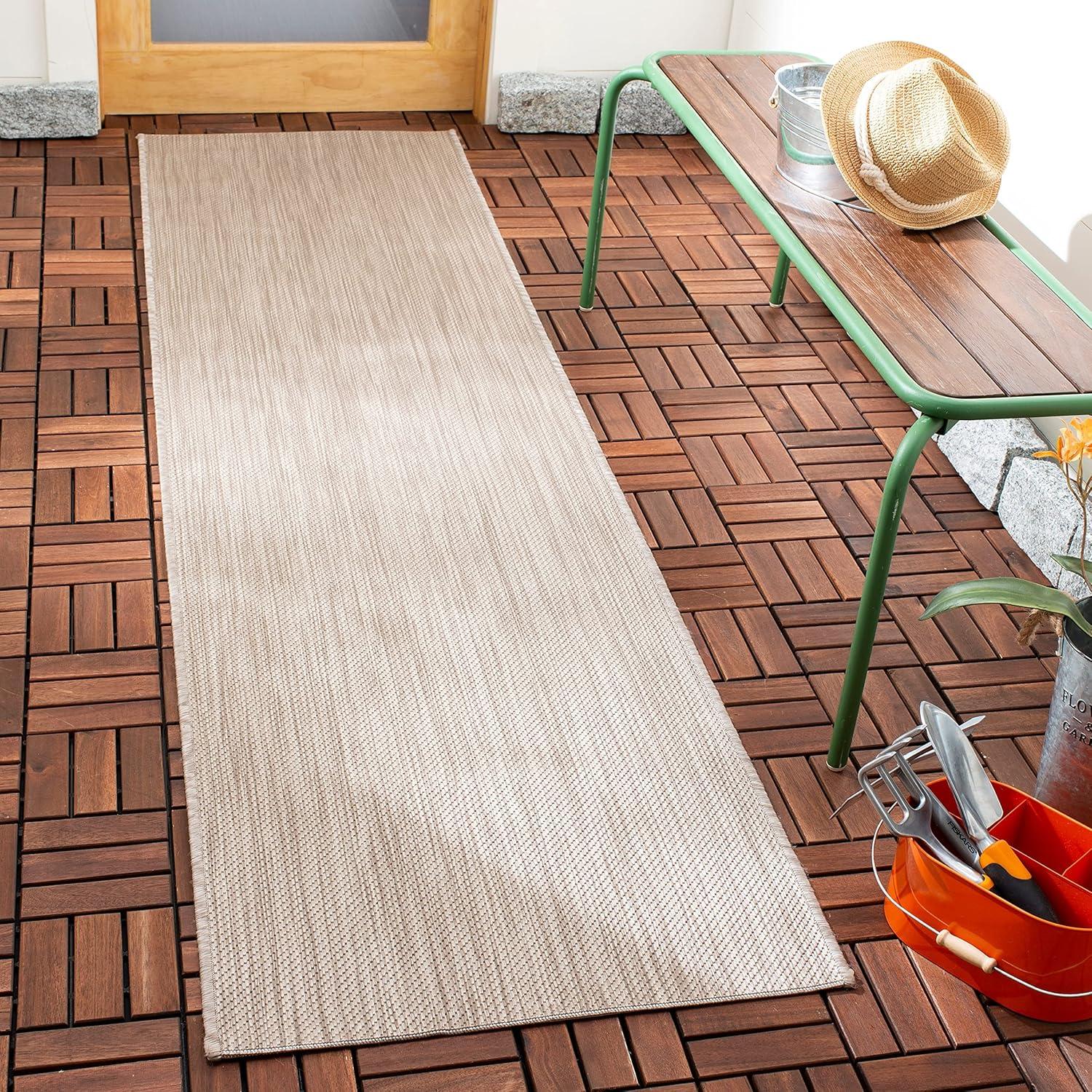 Beach House BHS218 Power Loomed Indoor/Outdoor Area Rug - Beige - 6'7"x6'7" - Safavieh