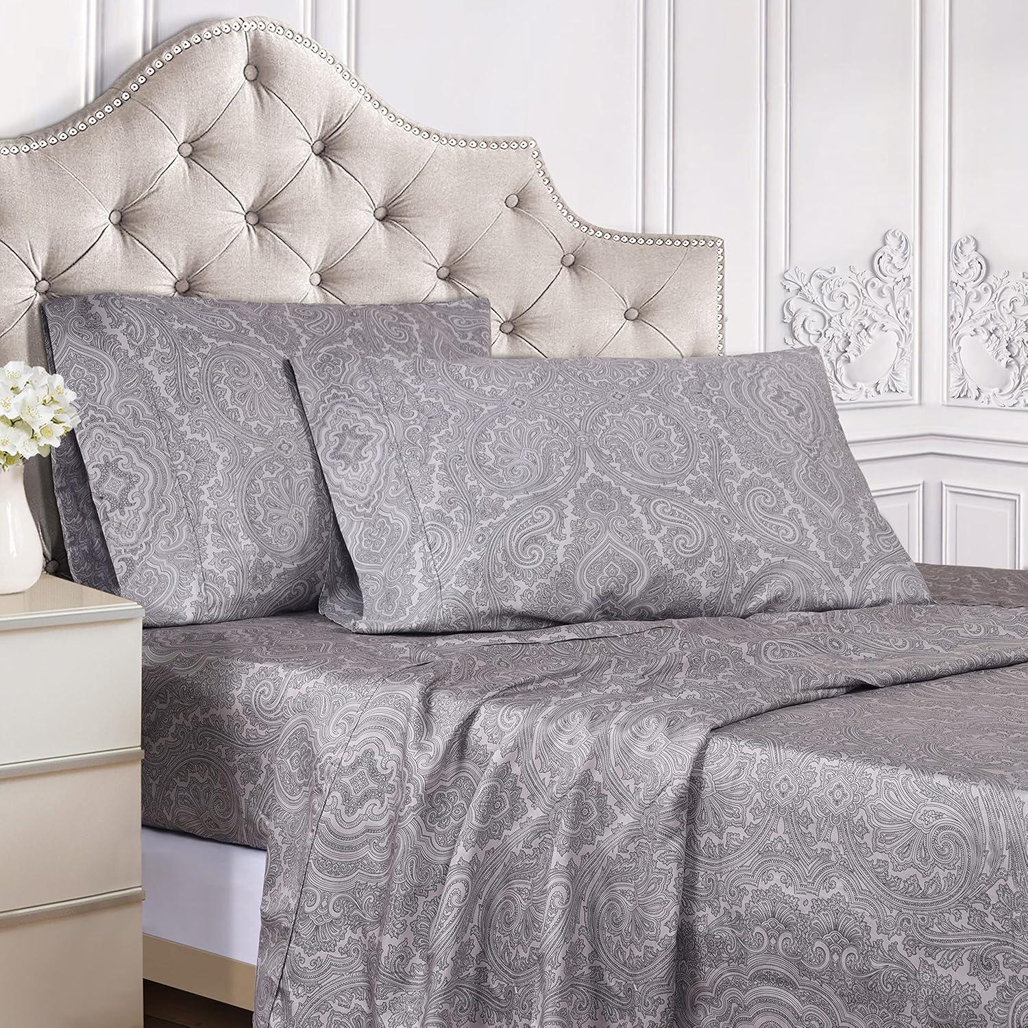 Superior Classic Paisley 600 Thread Count Cotton Blend Sateen Sheet Set