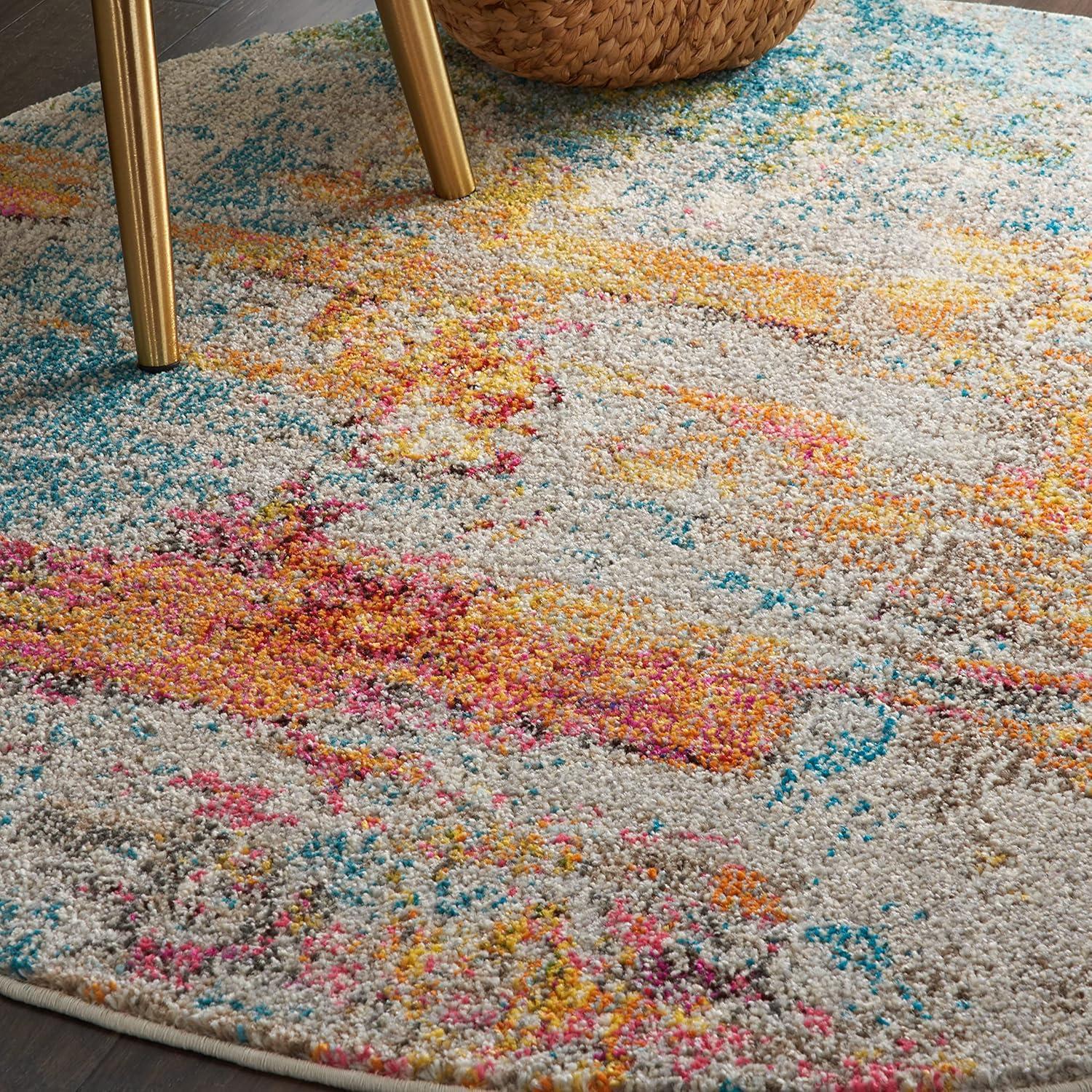 Nourison Celestial CES02 Sealife Area Rug 4' x ROUND