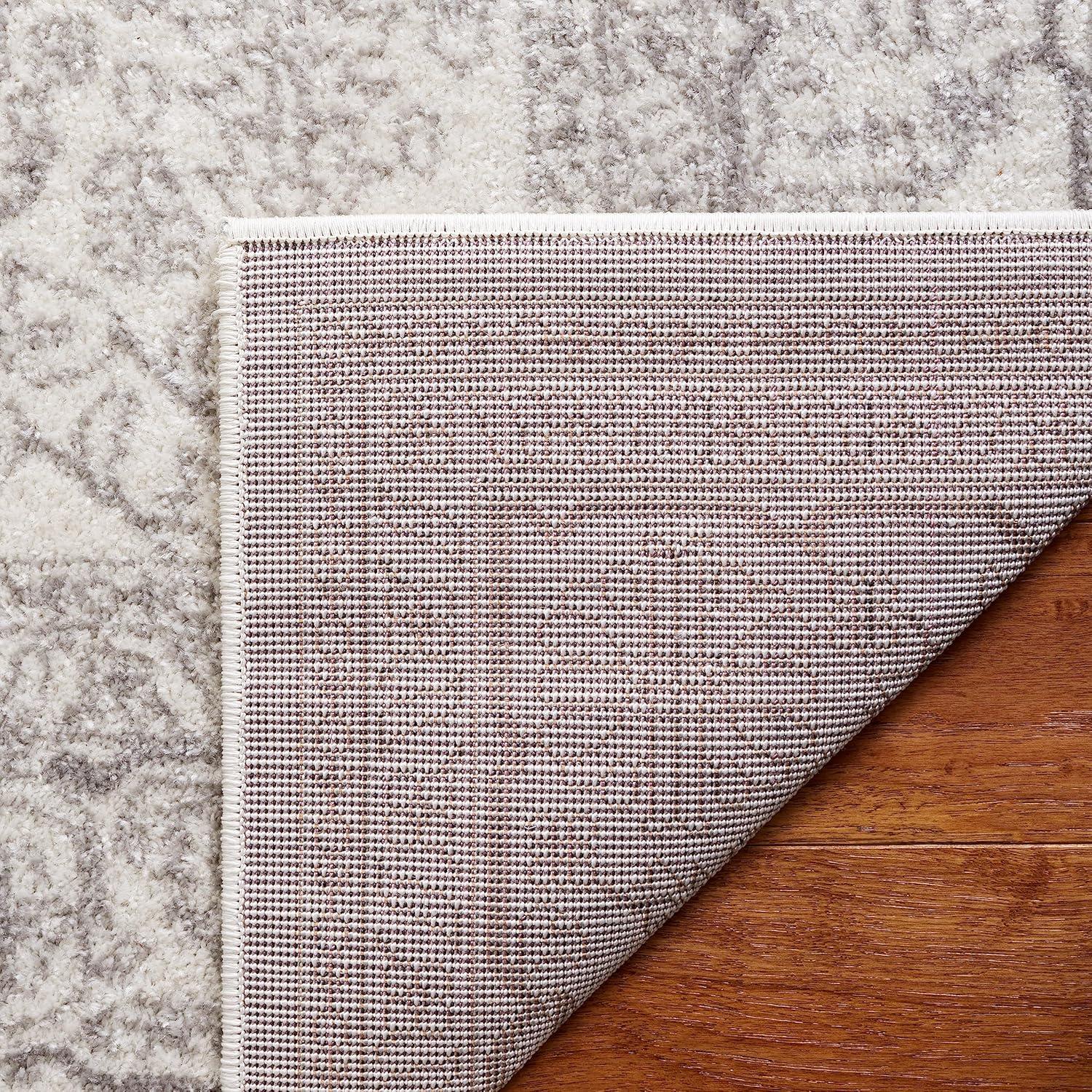 Adirondack ADR108 Power Loomed Area Rug - Ivory/Silver - 9' Round - Safavieh.
