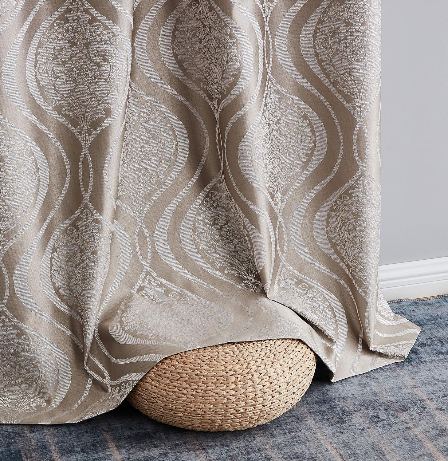 THD Sophia 100% Complete Blackout Privacy Energy Efficient Grommet Window Treatment Curtains - Pair