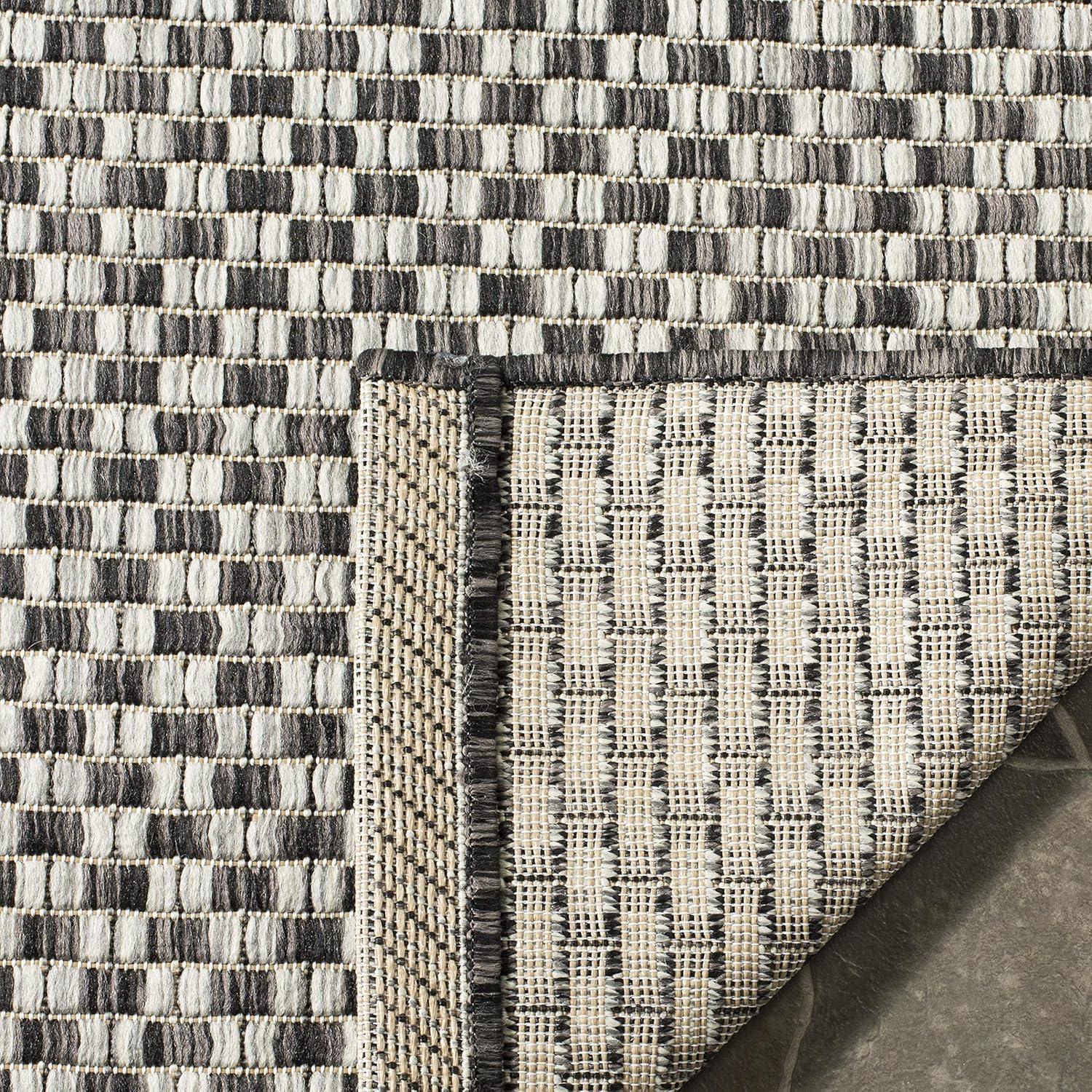 Courtyard CY8653 Power Loomed Indoor and Outdoor Runner Rug - Black/Light Grey - 2'3"x10' - Safavieh