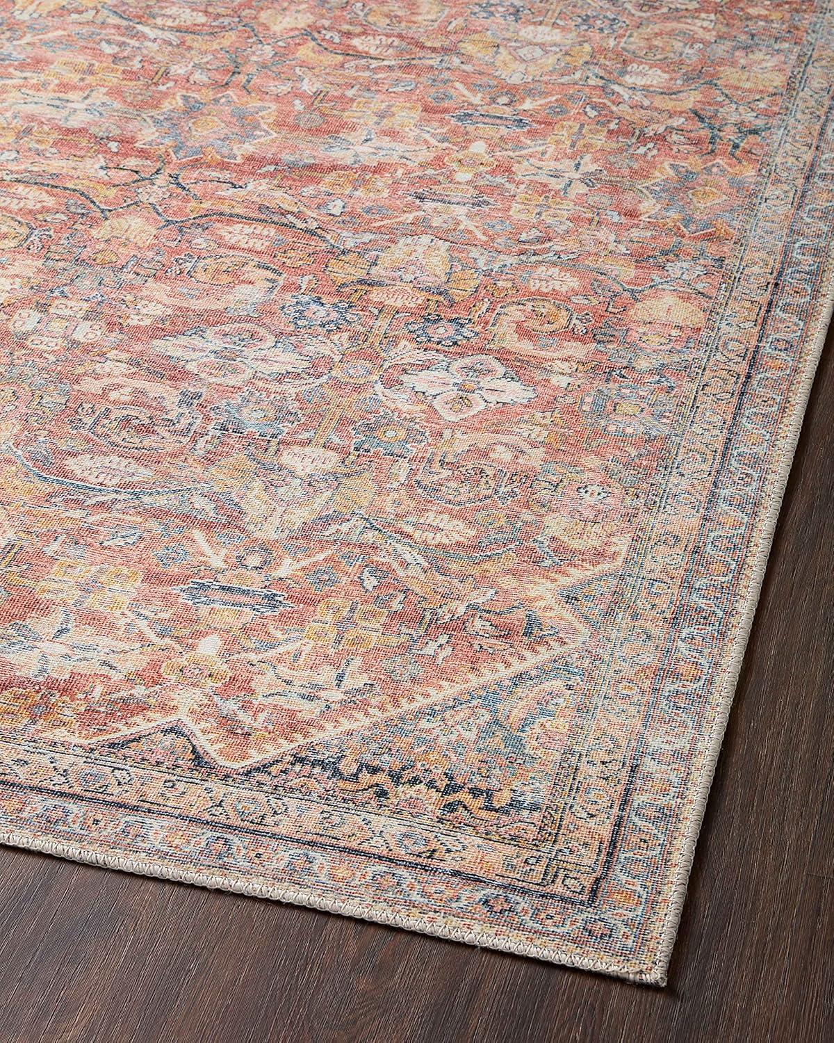 Adrian Rust Denim Oriental Runner Rug 2'6" x 12'