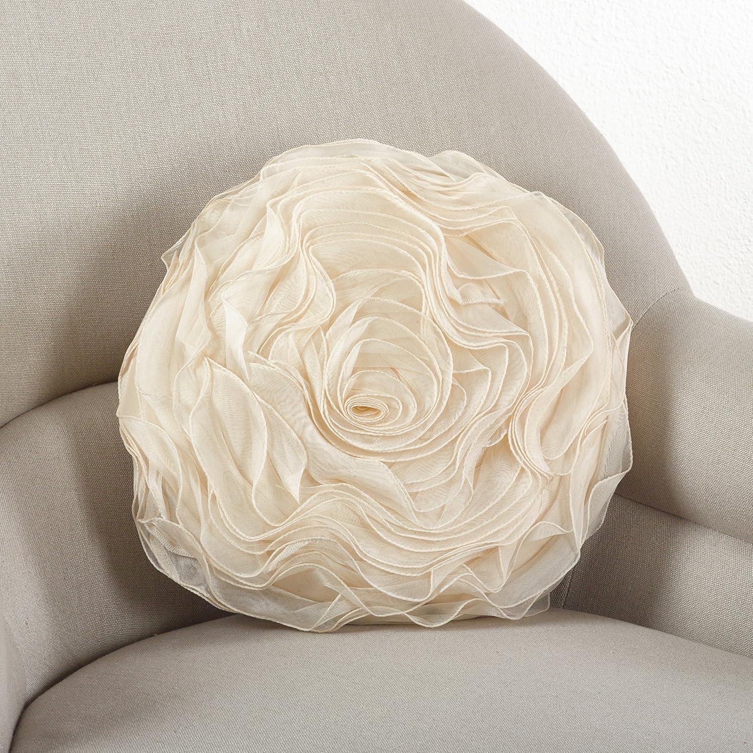 Saro Lifestyle Rose Design Throw Pillow