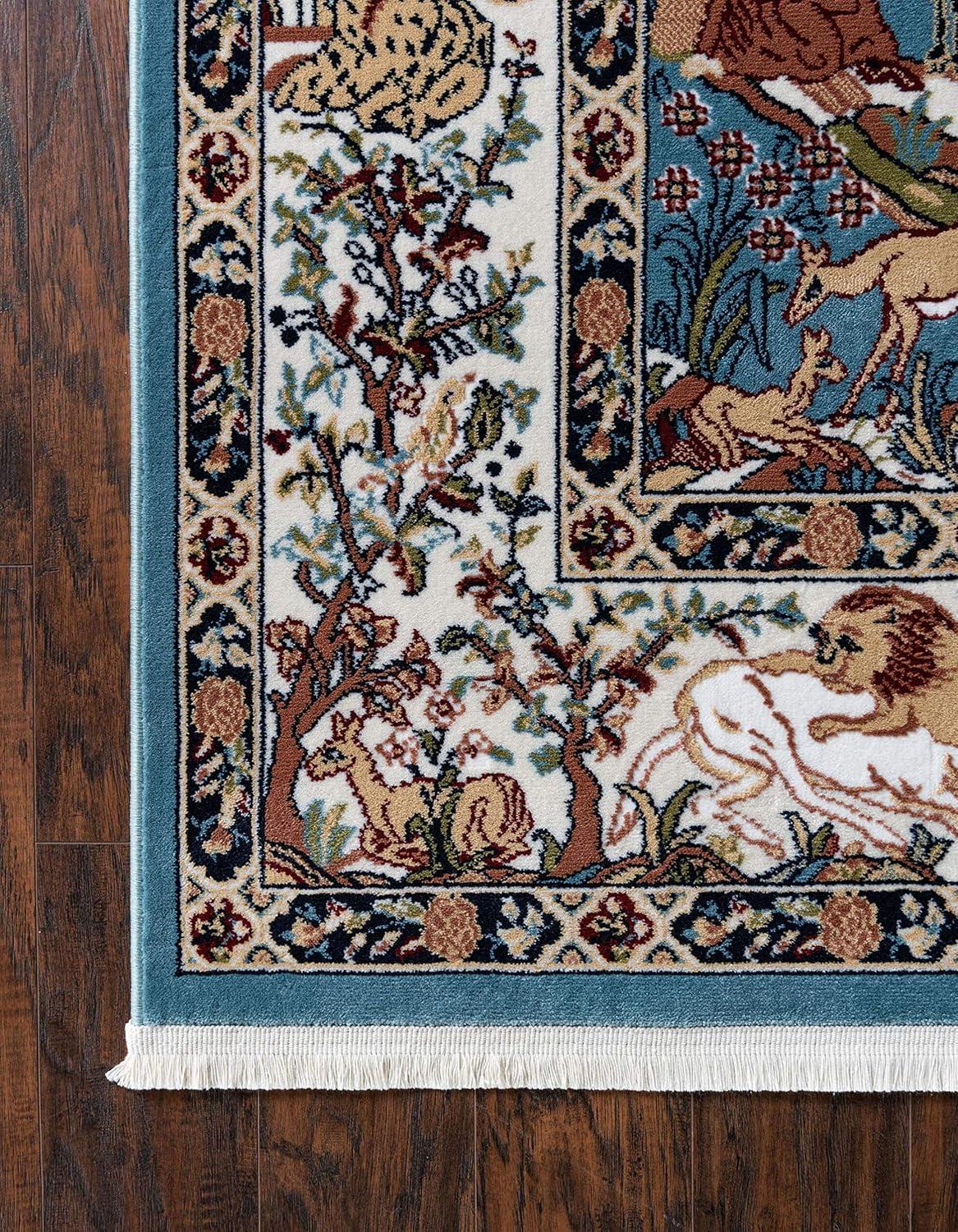 Unique Loom Narenj Birmingham Area Rug ,Blue ,3'x13'