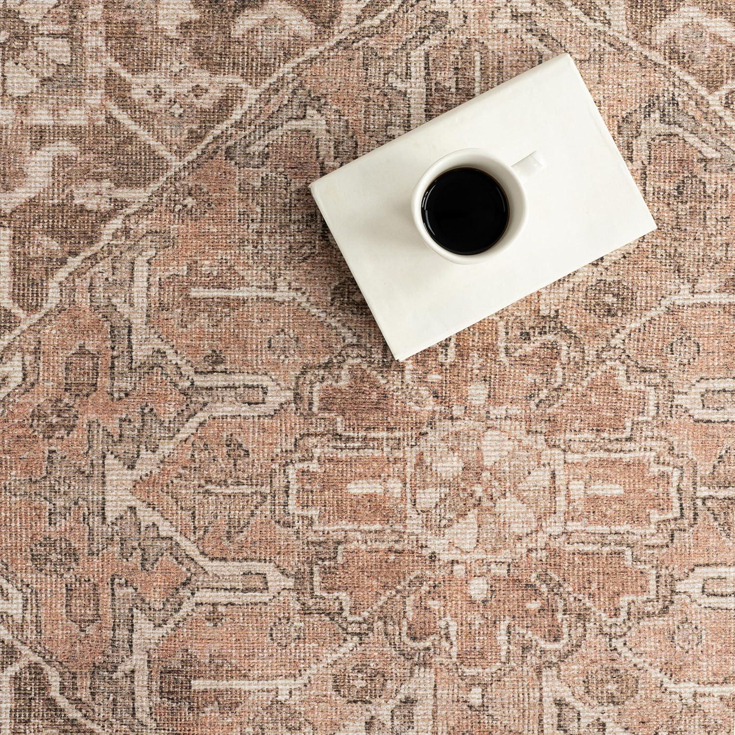 Nuloom Hillstone Collection Mariposa Traditional Vintage Medallion Area Rug, 6' 7" x 9', Ivory