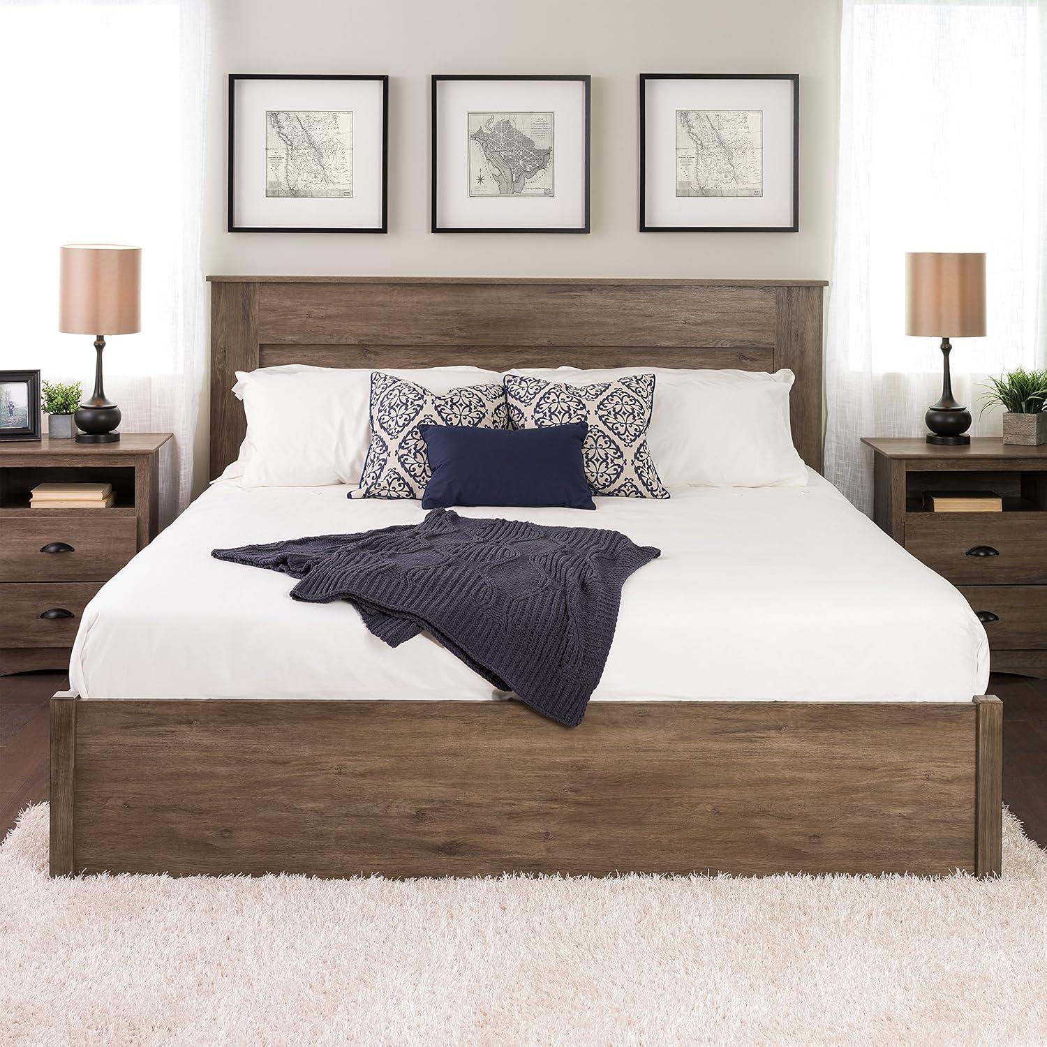 Drifted Gray King-Sized Sleek Wooden Headboard