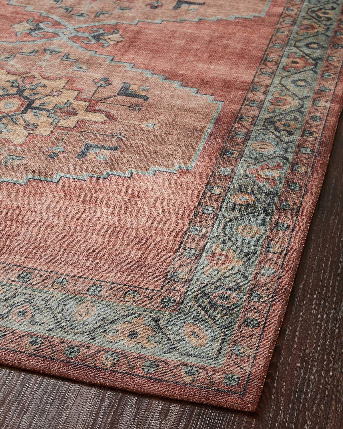 Loloi II Heidi Collection HEI-05 Spice / Aqua, Area Rug 2'-0" x 5'-0"