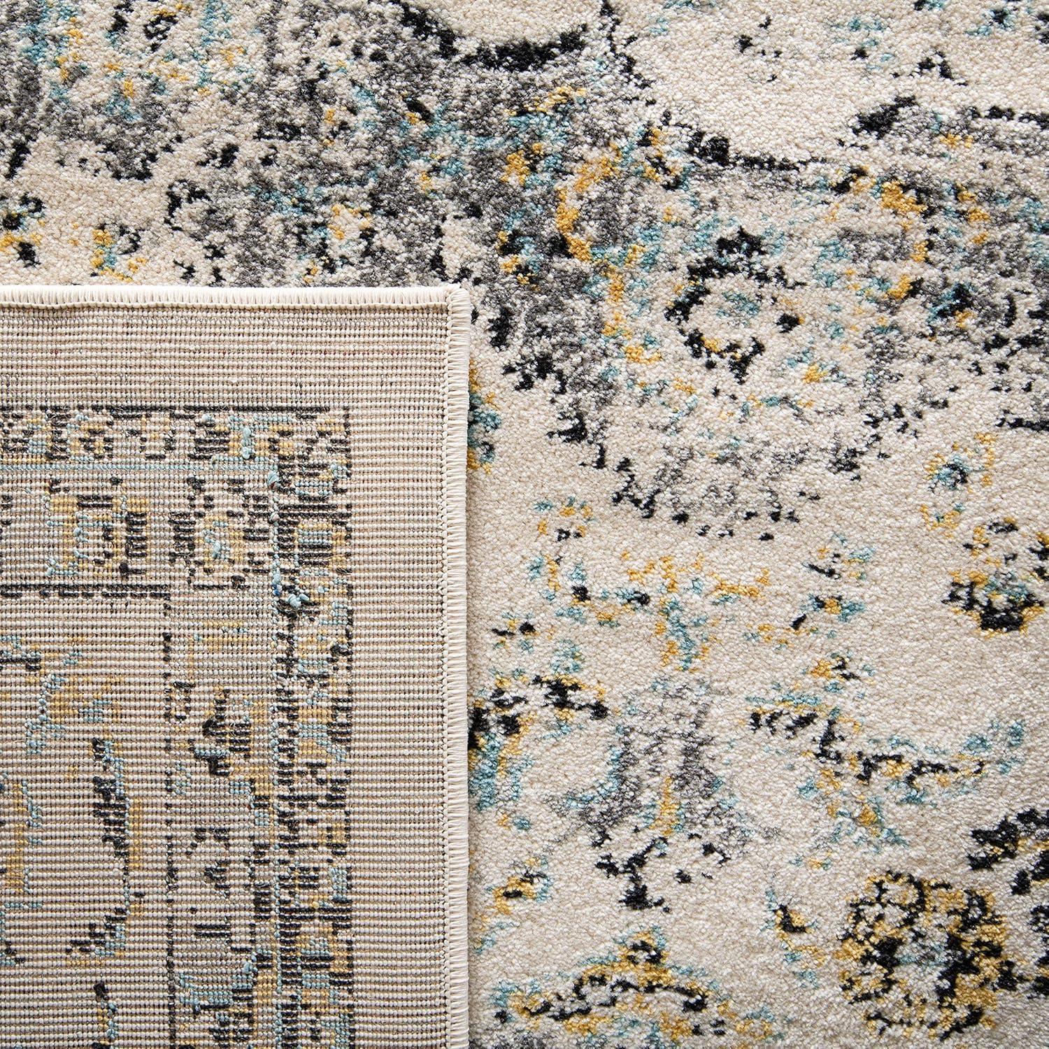 Evoke EVK220 Power Loomed Area Rug - Grey/Gold - 5'3"x7'6" - Safavieh.