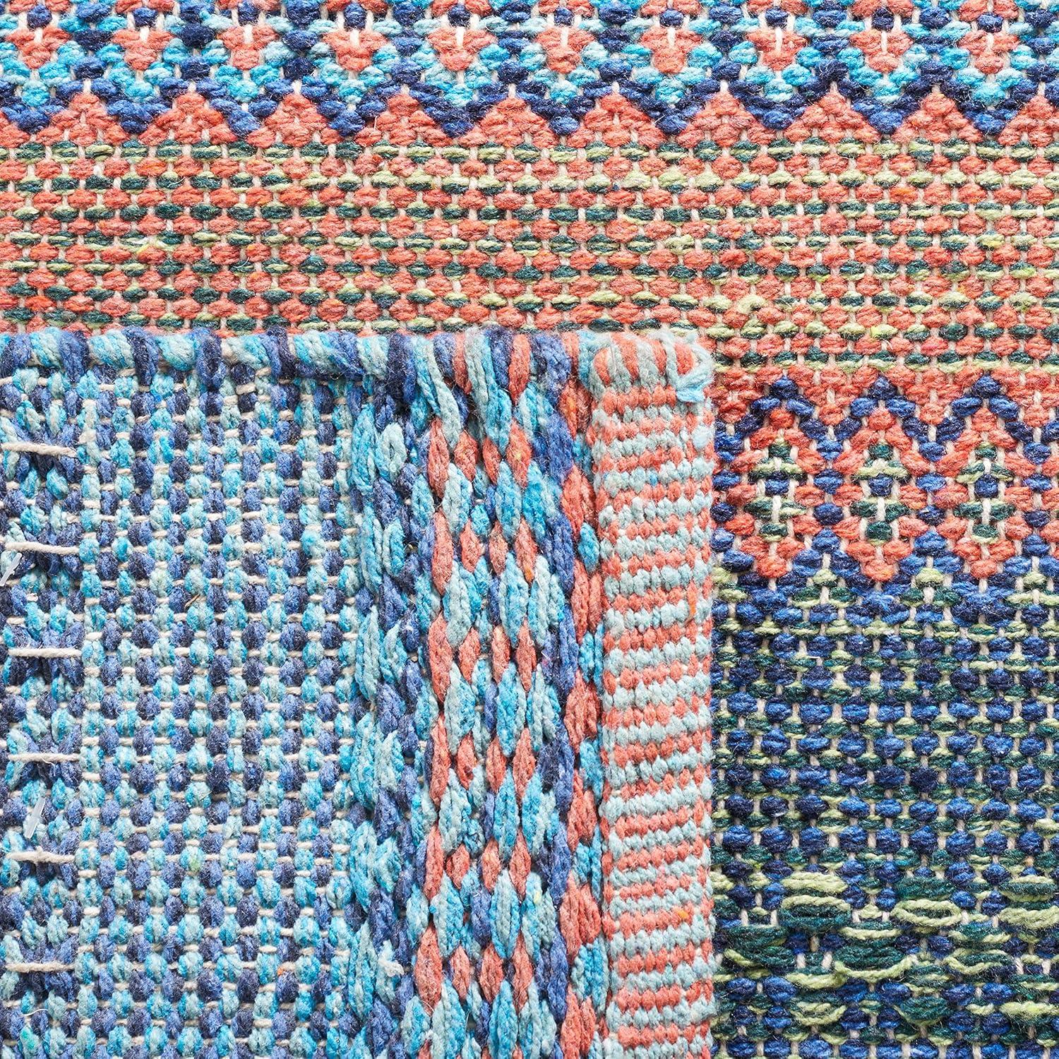Montauk MTK851 Hand Woven Area Rug - Blue/Orange - 3'x5' - Safavieh.