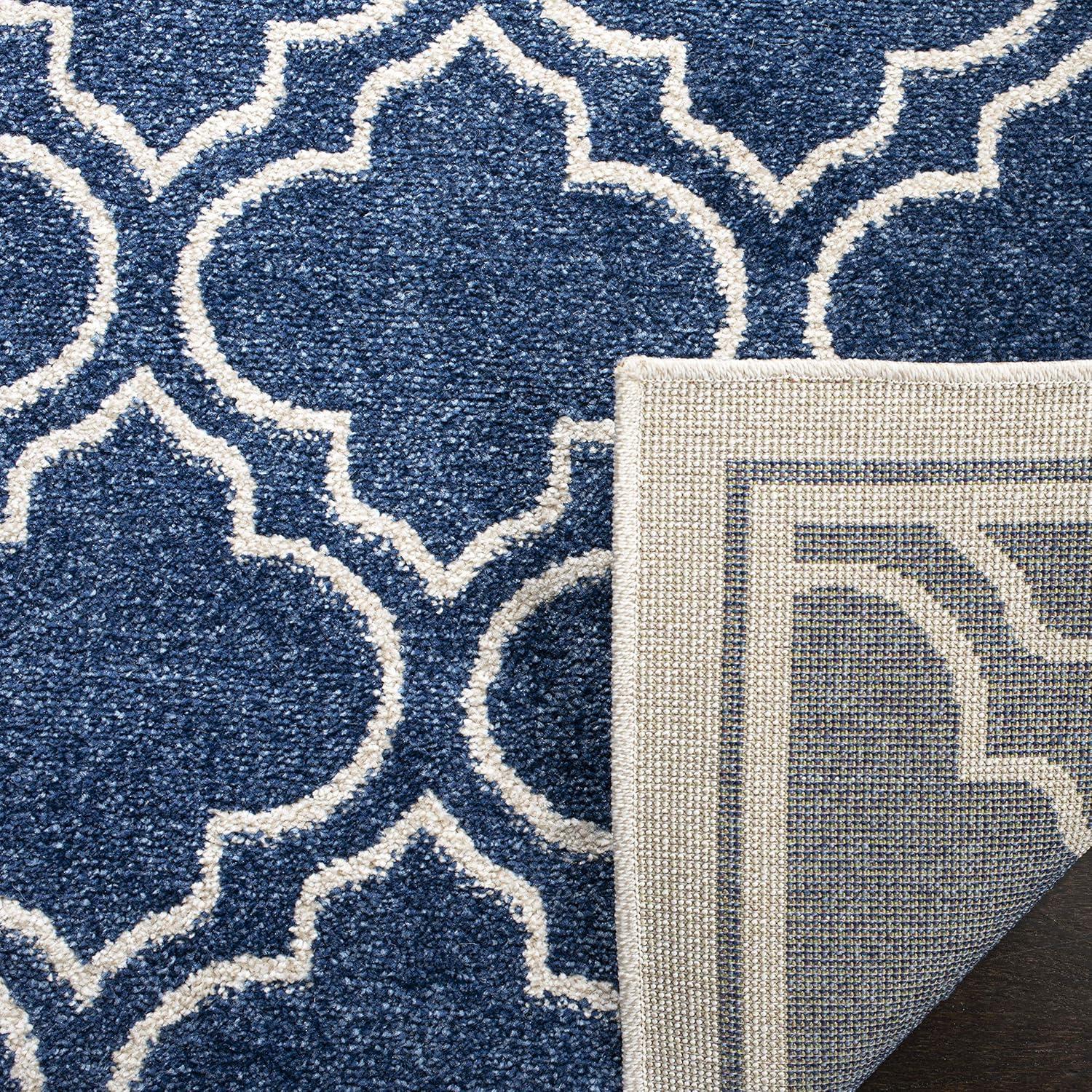 Amherst AMT412 Power Loomed Area Rug - Navy/Ivory - 5'3"x8' - Safavieh.